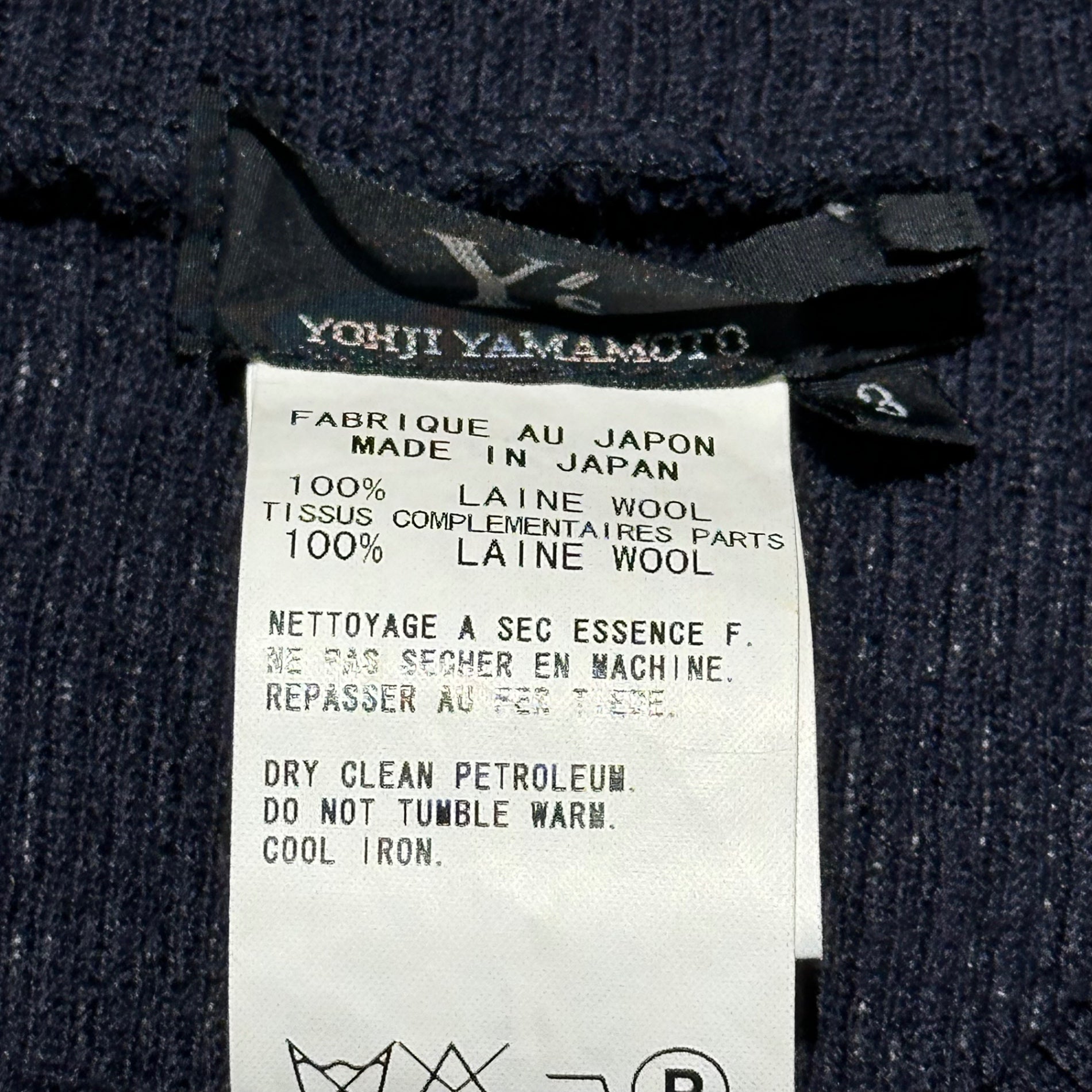 Y's(ワイズ) Super Long Sleeve Zip-Up Rib Knit スーパー ロングスリーブ ジップアップ リブ ニット YM-T24-870 3(L程度) ネイビー