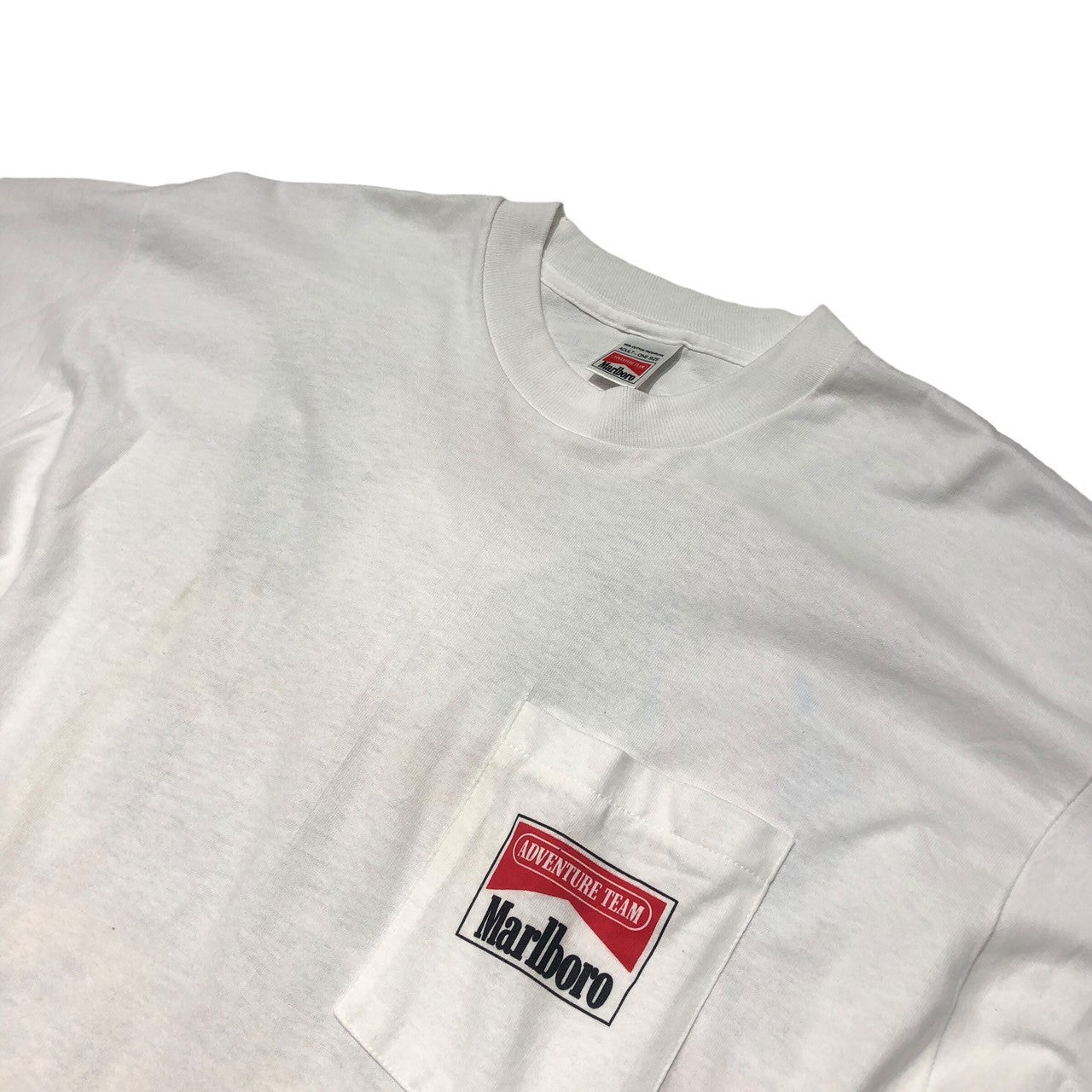 Marlboro(マールボロ) 90's ”ADVENTURE TEAM” T-shirt アドベンチャーチーム ポケット ロゴ Tシャツ FREE  ホワイト 90年代 ヴィンテージ マルボロ デッドストック