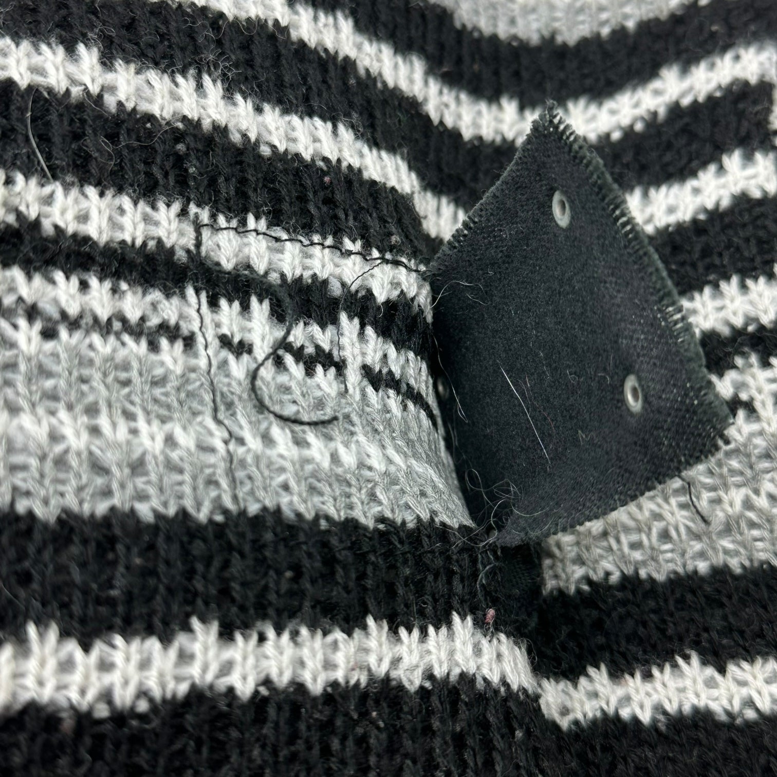 DOLCE&GABBANA(ドルチェ&ガッバーナドルガバ) Logo Plate Border Knit ロゴプレート ボーダー ニット 48 ブラック×グレー