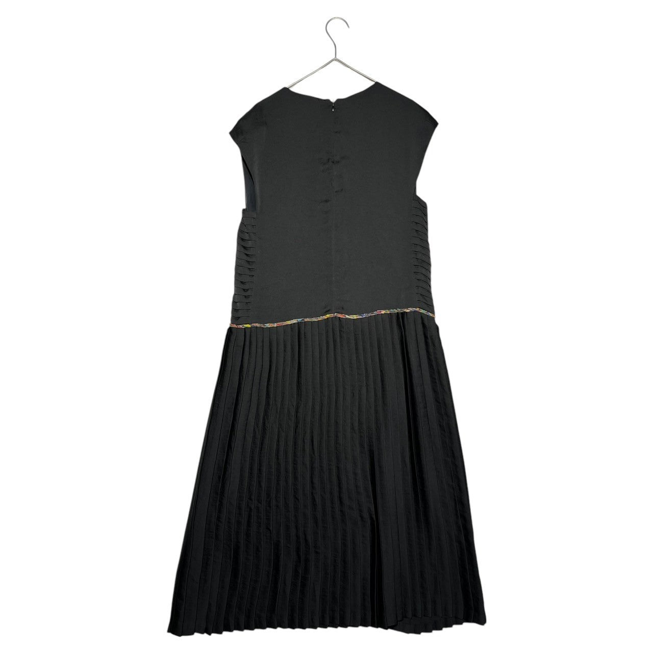 DRIES VAN NOTEN(ドリスヴァンノッテン) Pleated switching sleeveless dress プリーツ 切替 ノースリーブ ワンピース 36(S) ブラック