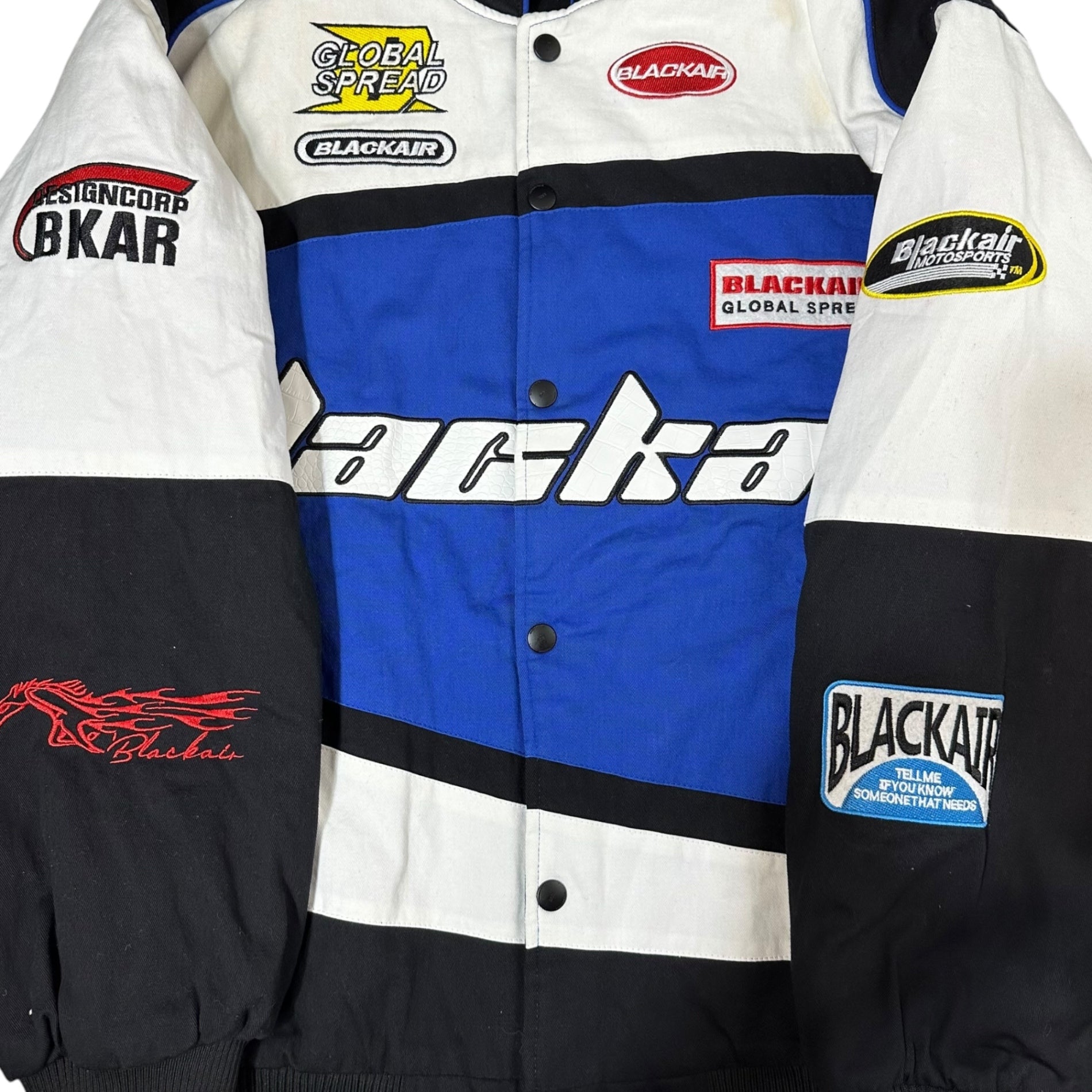 .KOM(ドットコム) racing jacket レーシング ジャケット 表記無し(L程度) ブルー ブルゾン ジャケット