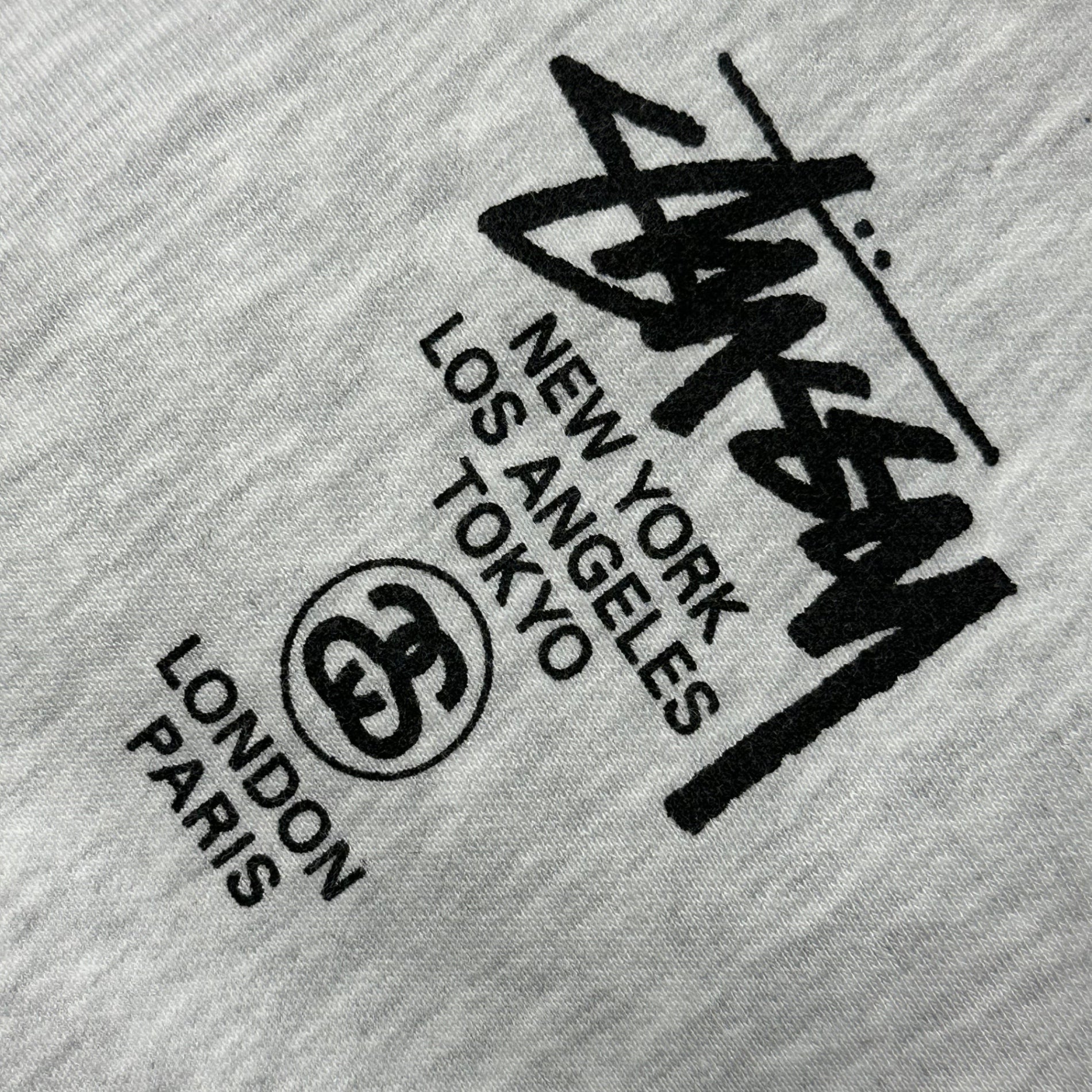 STUSSY(ステューシー) World Tour Hoodie ワールドツアー フーディ M ライトグレー