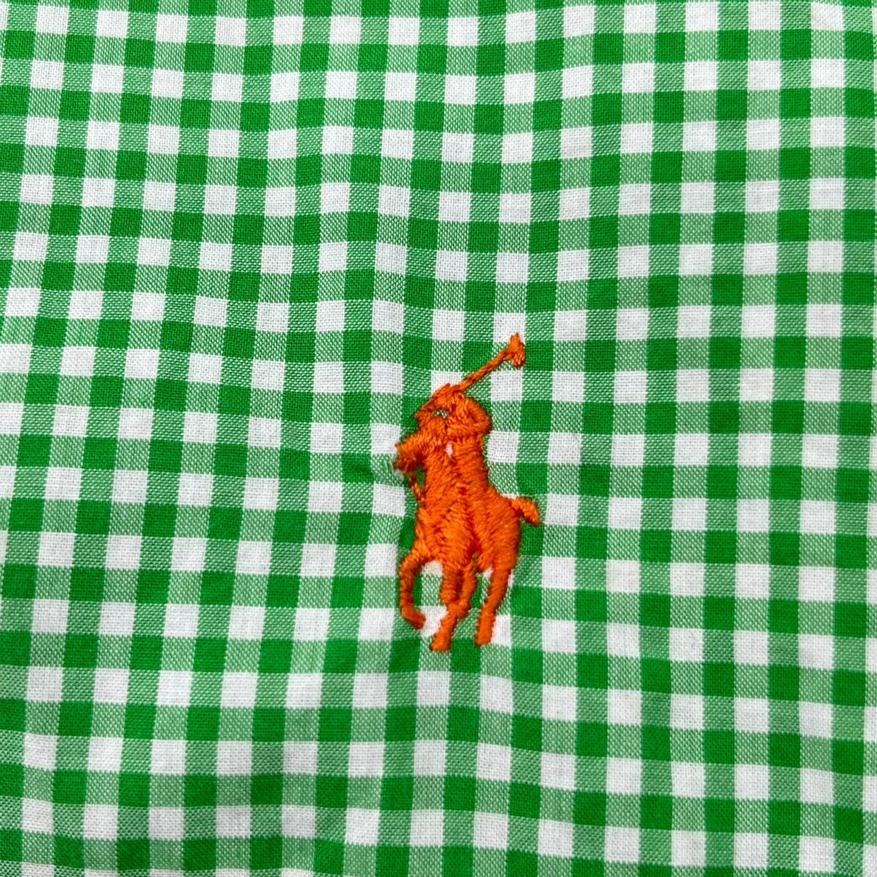 POLO RALPH LAUREN(ポロラルフローレン) Ｇingham check BD shirt ギンガム チェック ボタン ダウン シャツ S グリーン×ホワイト