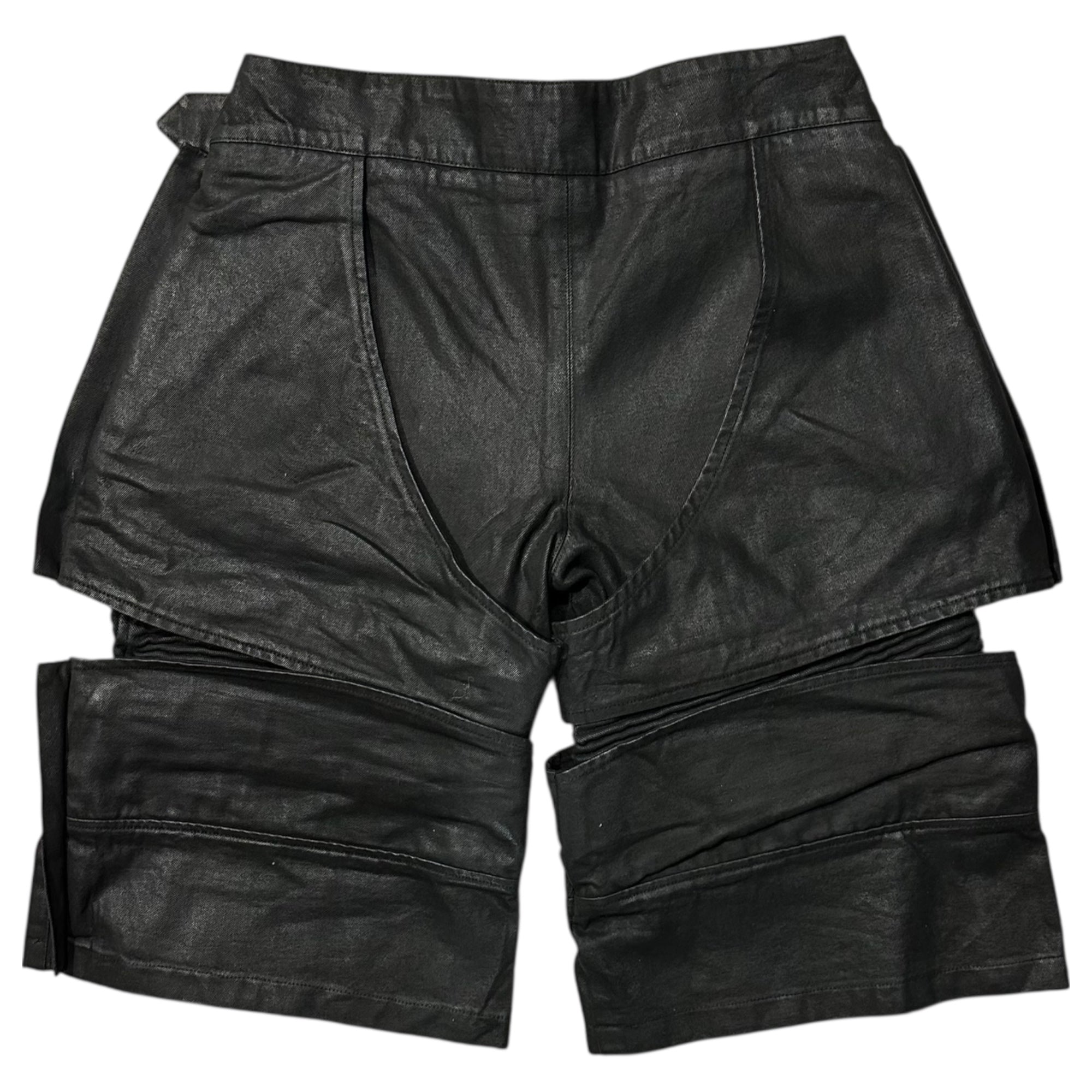 Fourth3ex(フォースセックス) opium detroit half denim pants オピウム デトロイト ハーフ デニム パンツ 2(M程度) ブラック バイカー ショーツ