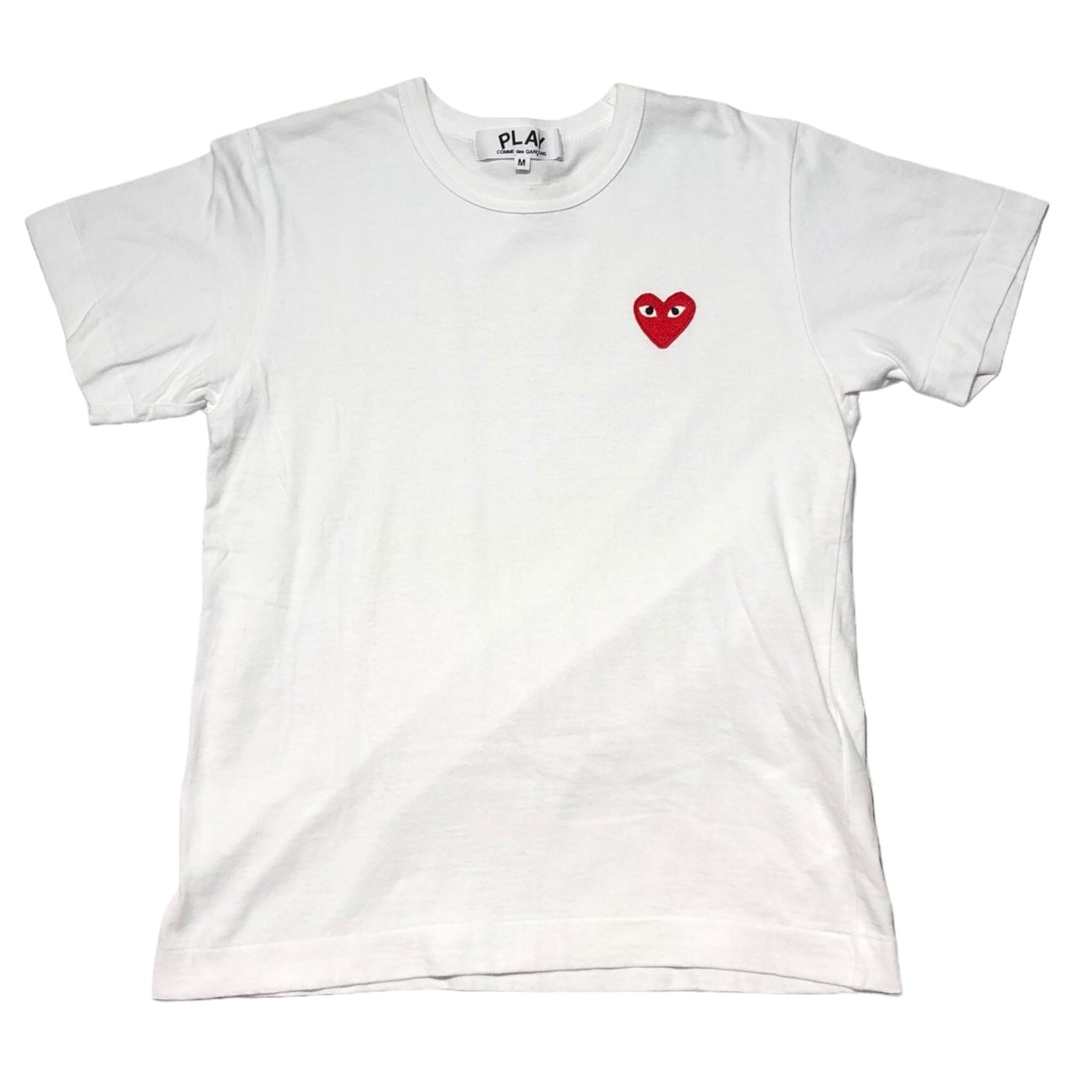 PLAY COMME des GARCONS(プレイコムデギャルソン) Embroidered heart T-Shirt ハート Tシャツ AZ-T107 M ホワイト