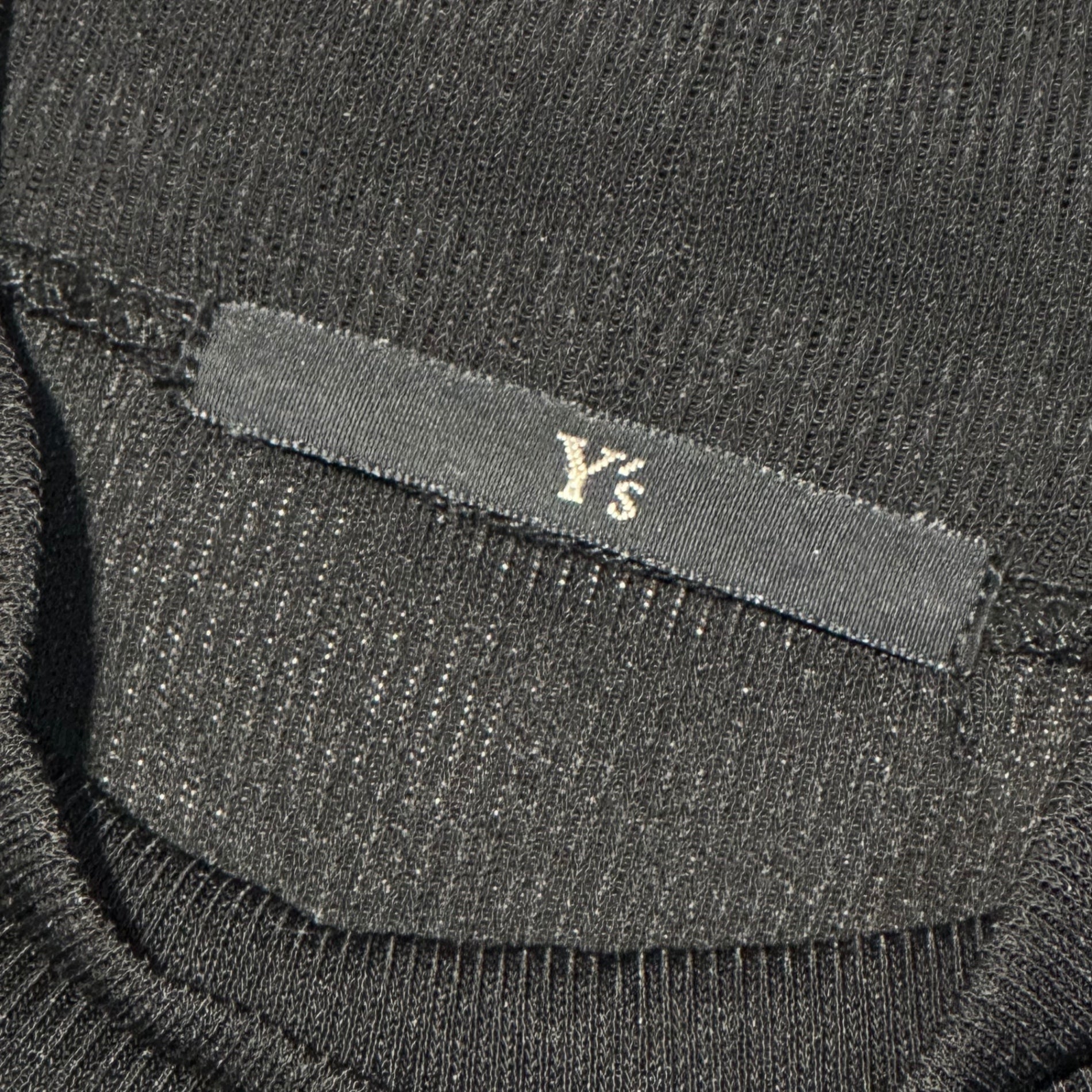 Y's(ワイズ) Center Zip Pullover Sheer Top センター ジップ プルオーバー シアー トップ YL-T64-906 表記無(M程度) ブラック カットソー モックネック