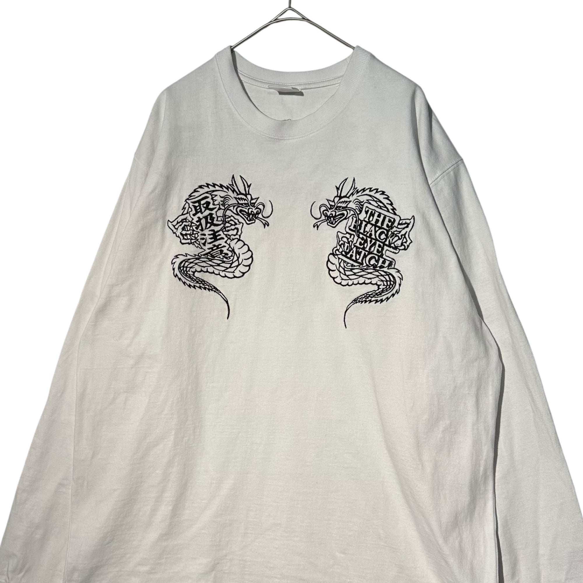 BlackEyePatch(ブラックアイパッチ) 23AW DRAGON L/S TEE 龍 刺繍 長袖 Tシャツ L ホワイト ドラゴン