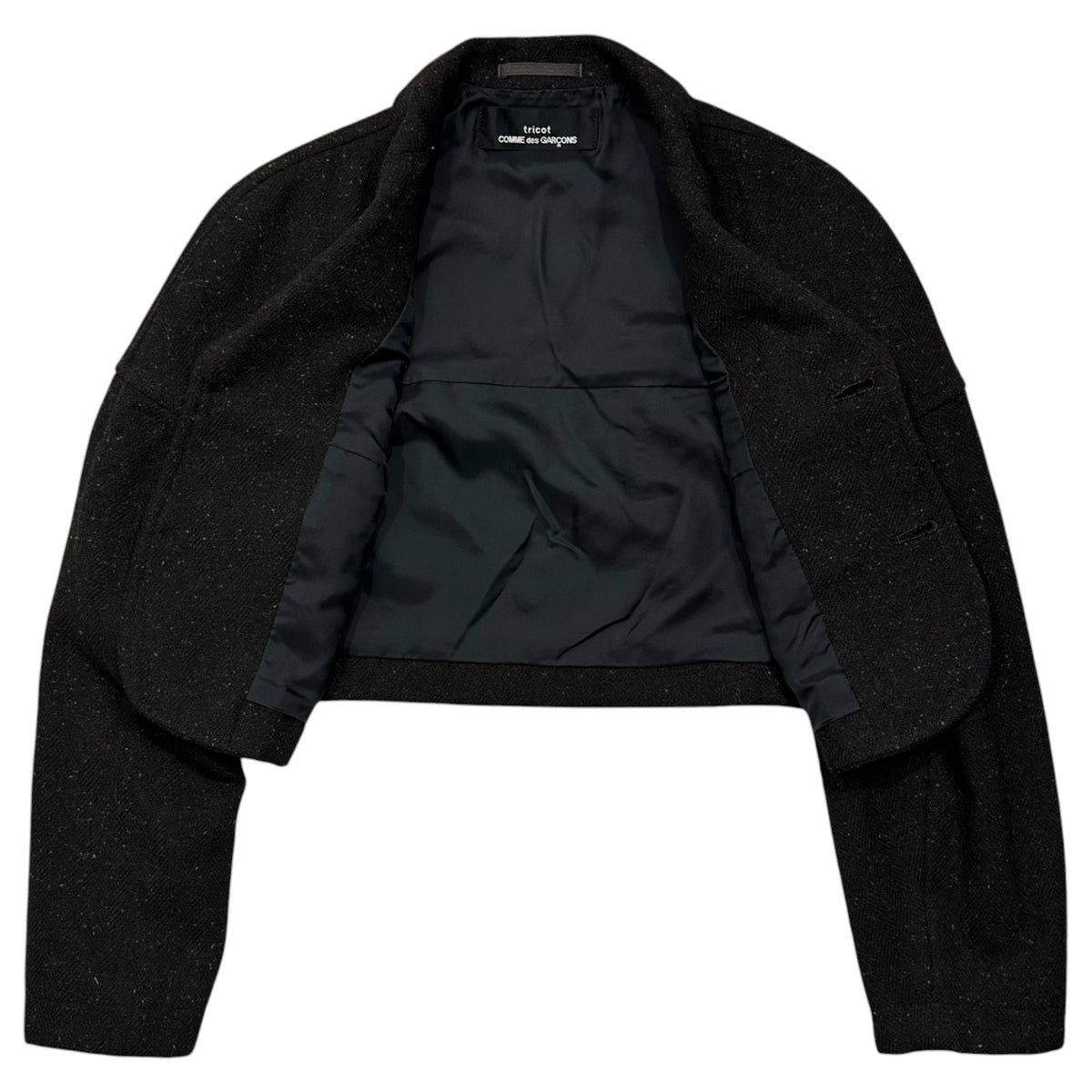 tricot COMME des GARCONS(トリココムデギャルソン) 1990AW Nep-Wool Short-Length Jacket ネップ ウール ショート レングス ジャケット TJ-080200 FREE ブラウン AD1990 90s アーカイブ 男性着用可能