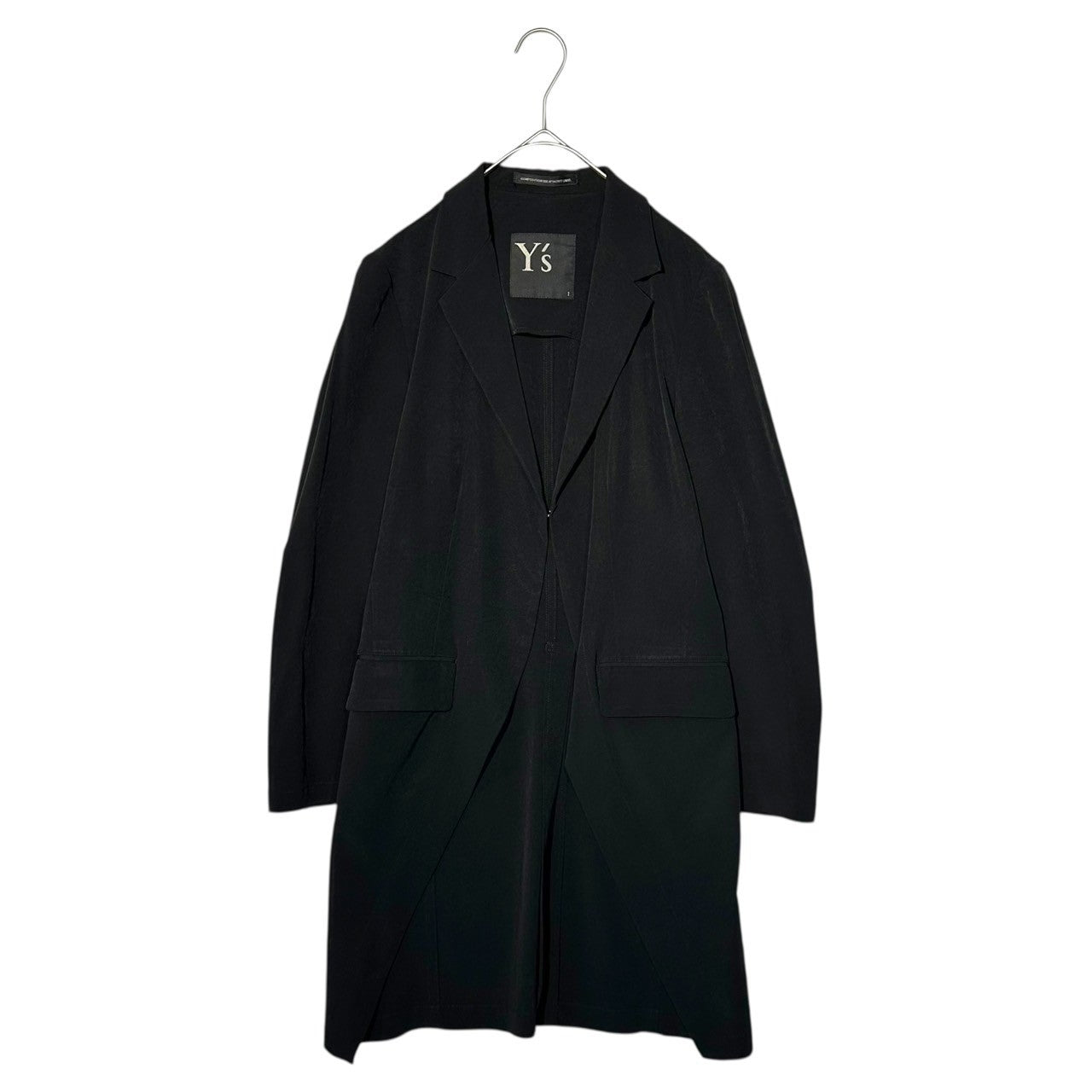 Y's(ワイズ) Tailor-made jacket with hook-and-eye fastener (triacetate body) 燕尾 タイプ フックボタン テーラード ジャケット(トリアセテートボディ) YJ-J12-500 1(S程度) ブラック