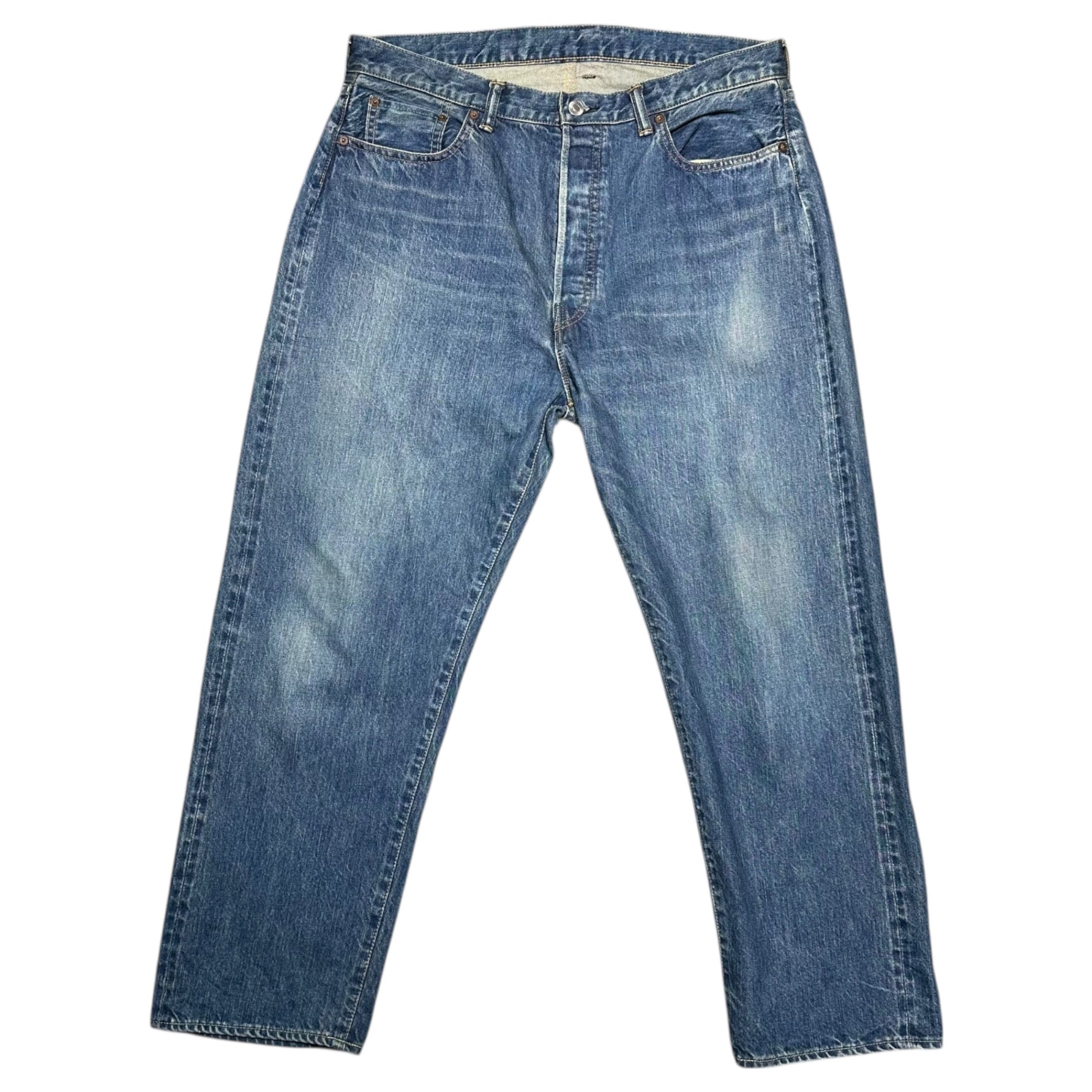 【新品未使用】アプレッセ・デニムパンツ・ジーンズ・24SS・タグ付き・34 A.PRESSE(アプレッセ) 24SS Washed Denim Wide Pants ウォッシュ 加工