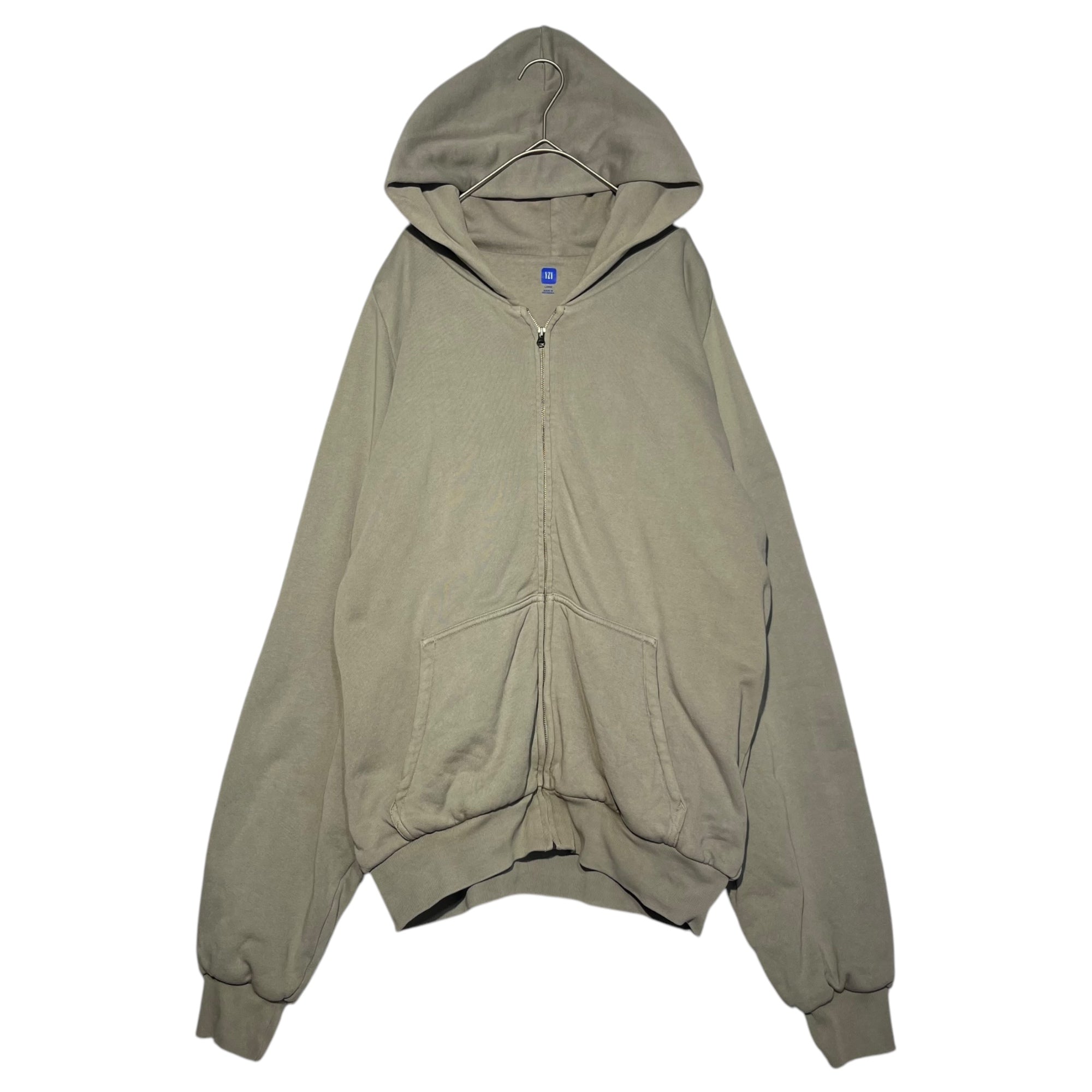 YEEZY/YZY×GAP(イージー×ギャップ) ZIP UP HOODIE ジップアップ フーディ S/537322-02 L グレー パーカー オーバーサイズ コラボ