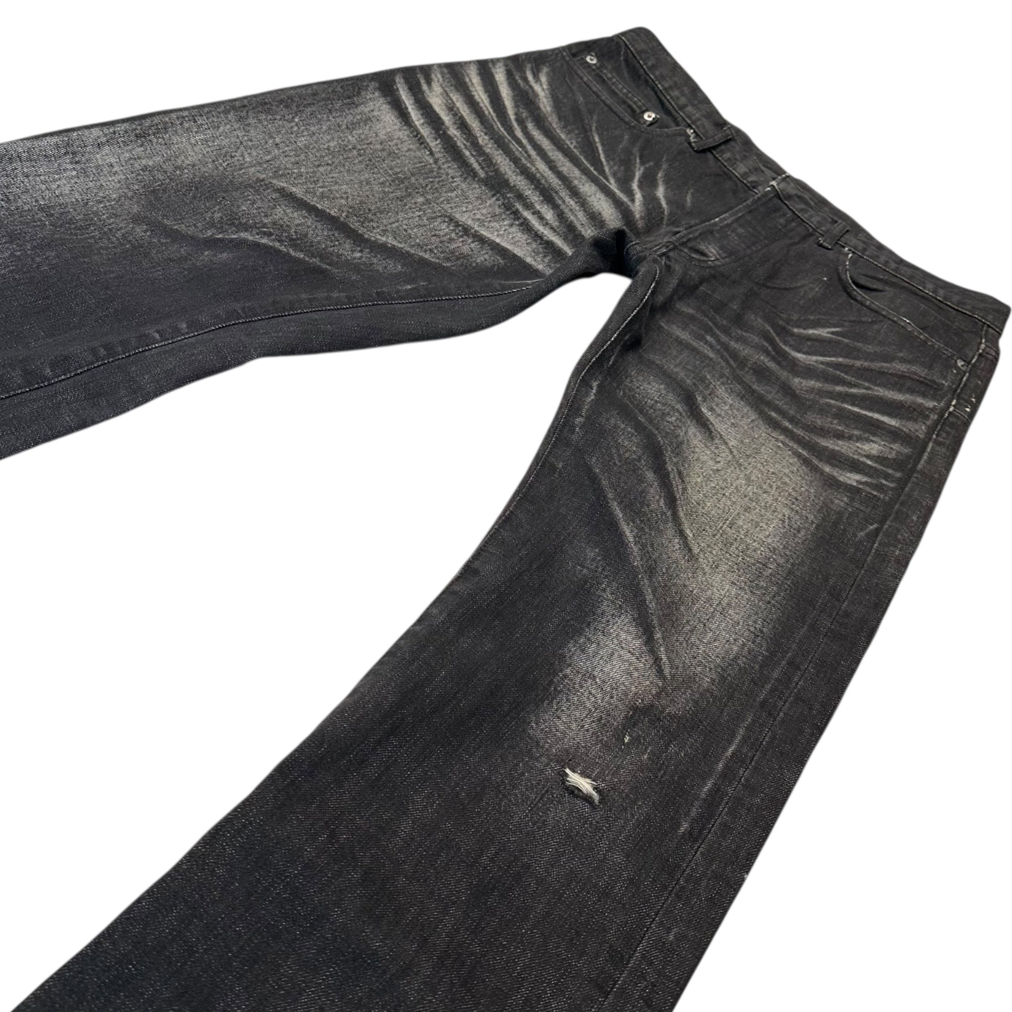 Dior HOMME(ディオールオム) by Hedi Slimane Scratch Black Wash Denim Pants エディスリマン 爪痕 ブラック ウォッシュ デニム パンツ 30 ブラック アーカイブ エディ期 名作 稀少品