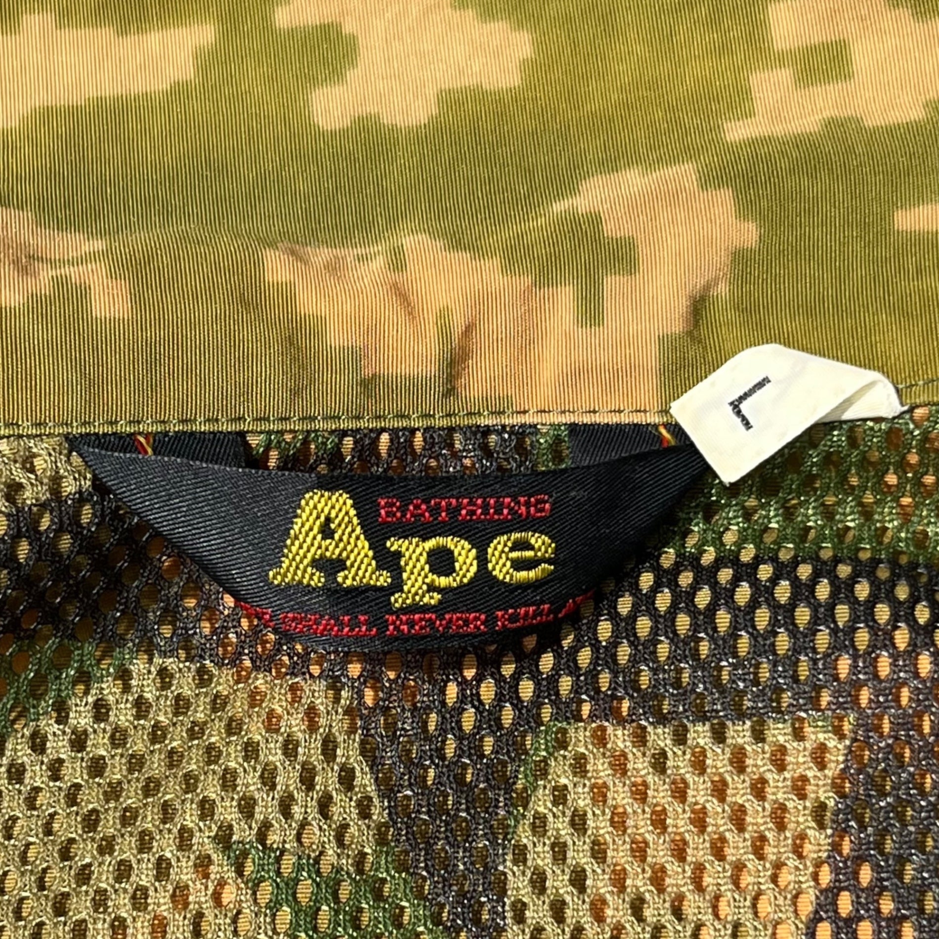 A BATHING APE(アベイシングエイプ) 00's 2WAY digital camo nylon jacket デジタル カモ ナイロン  ジャケット L カーキ Y2K