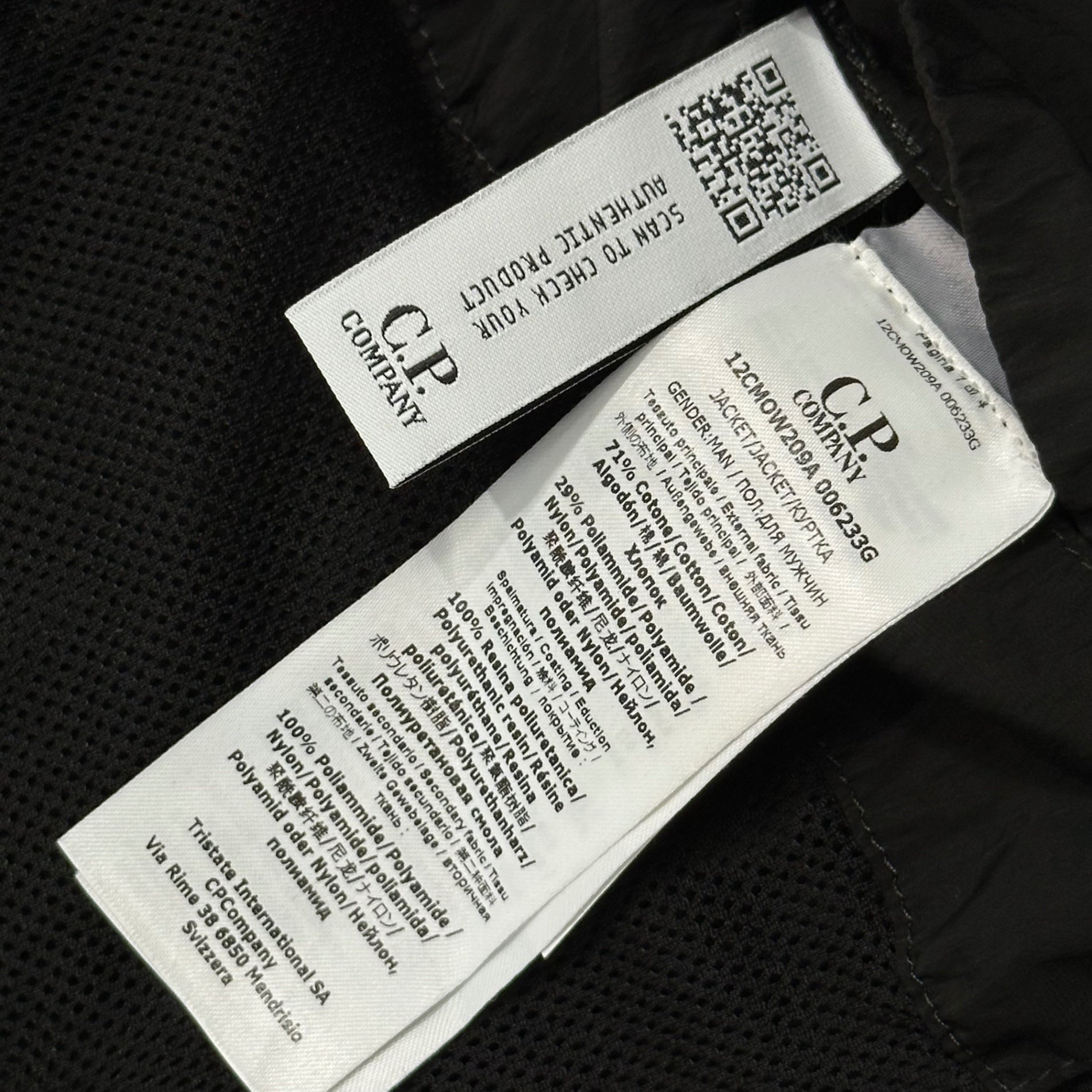 C.P.COMPANY(シーピーカンパニー) 2022SS 50 FILI GUM GOGGLE JACKET ガーメントダイ ゴーグル ジャケット 12CMOW209A 48 ブラック