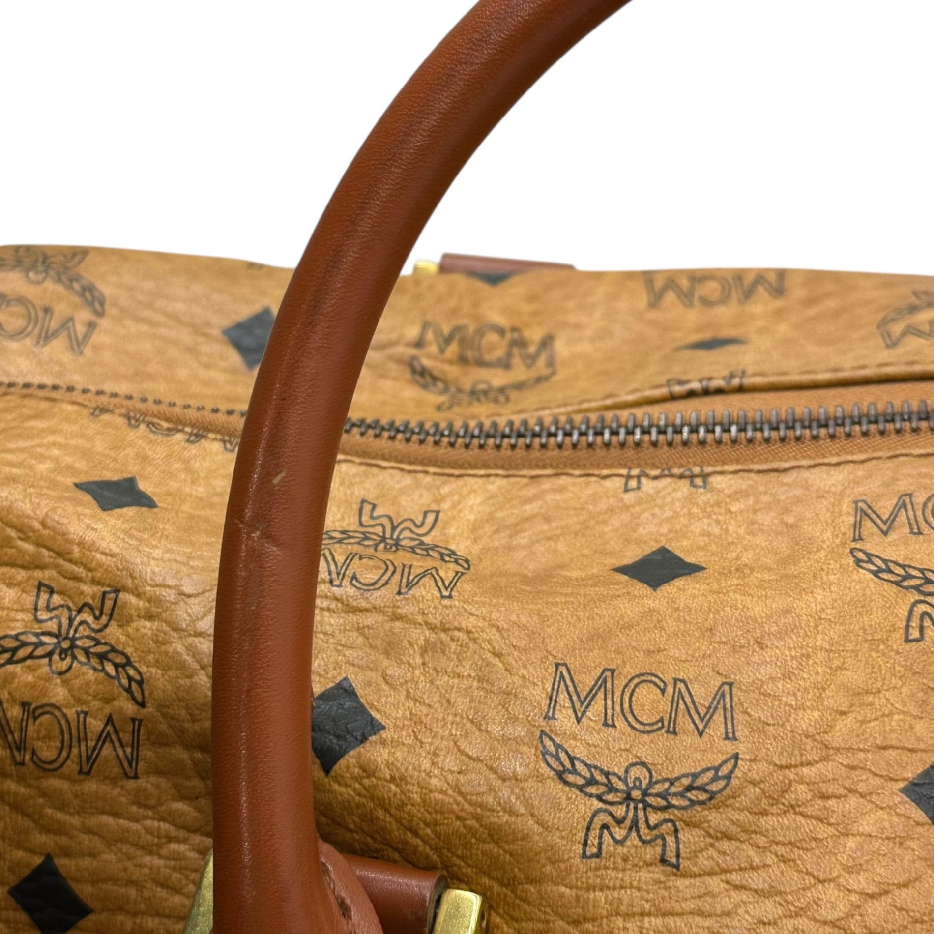 MCM(エムシーエム) 2way Shoulder Mini Boston Bag ショルダー ミニ ボストン バッグ ブラウン ririジップ