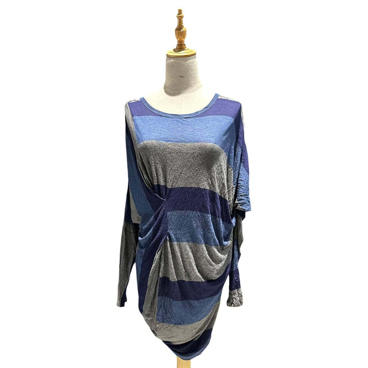 MM6 Maison Margiela(エムエムシックス) 2012AW Asymmetric colorblock dolman sleeve dress 切替 アシンメトリー ドルマン ワンピース S32CT0395 S ネイビー×パープル×グレー