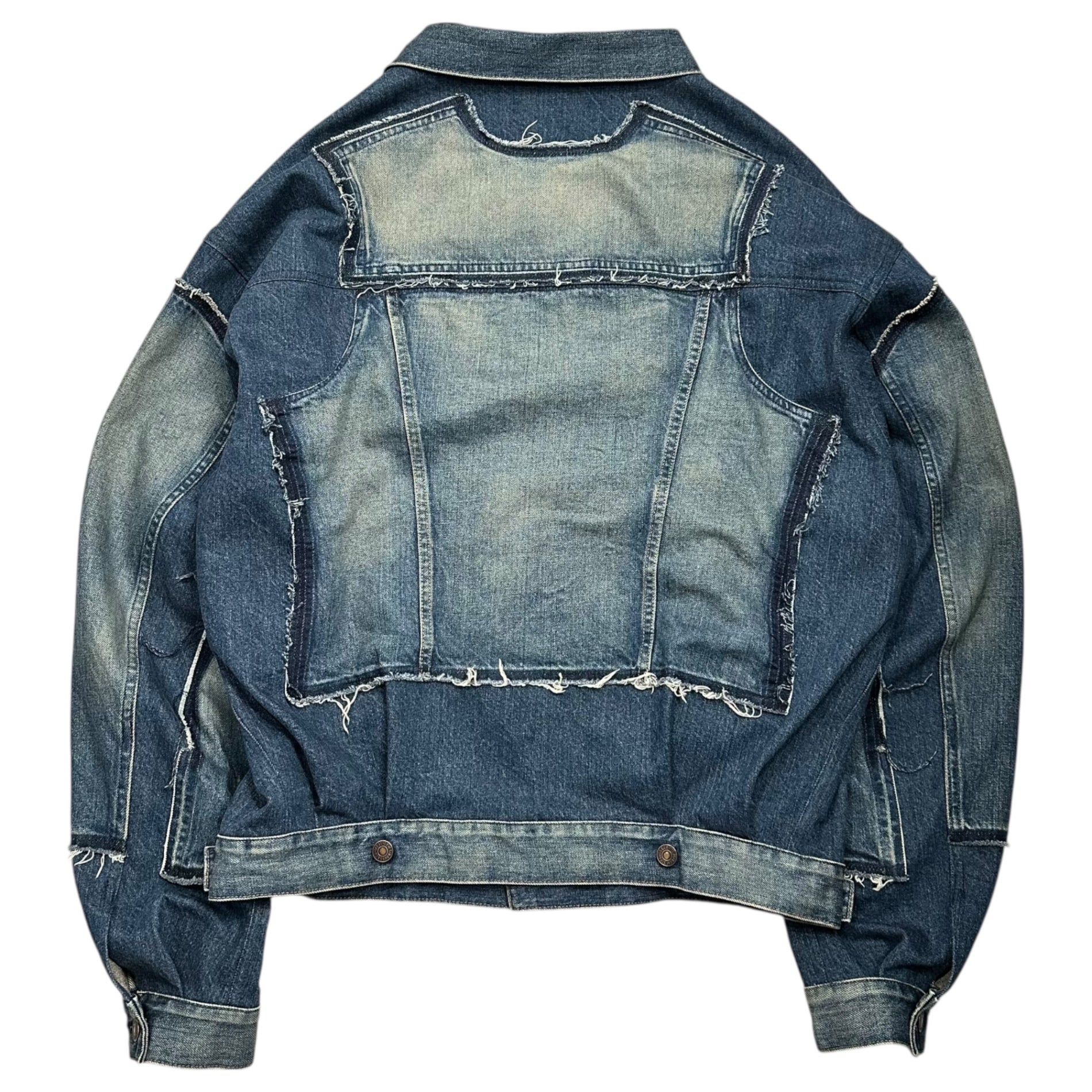 JUNYA WATANABE MAN×Levi's(ジュンヤワタナベマン×リーバイス) 25SS Cotton Denim Product Processing Customization  綿デニム 製品加工カスタマイズ Levi's Wネーム WO-J207 S インディゴ 再構築 ジャケット