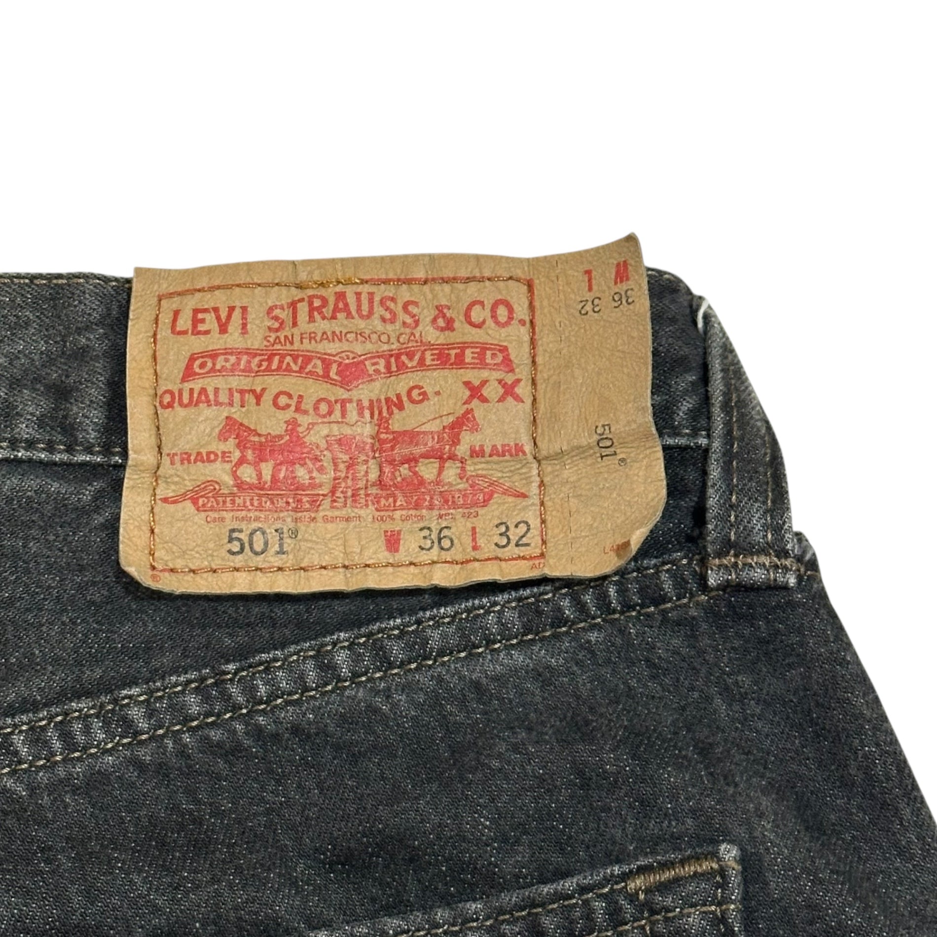 Levi's(リーバイス) Post-dyed black denim pants 501 後染め ブラック デニム パンツ 08501-00 36 ブラック