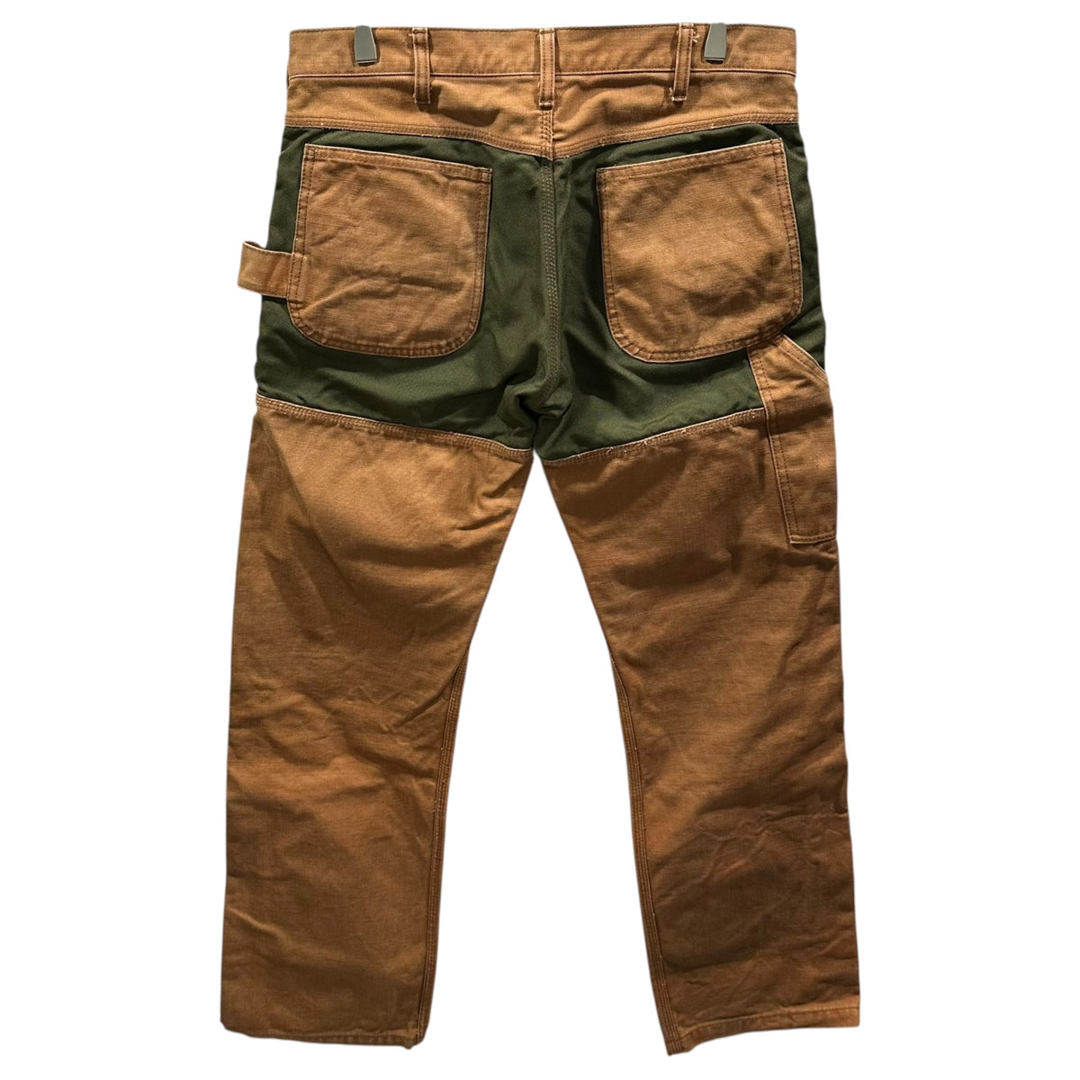 COMME des GARCONS HOMME(コムデギャルソンオム) 2009AW Nylon-panel duck canvas painter pants ナイロン 切替 ダック地 ペインター パンツ HD-P026 M ブラウン×オリーブ AD2009