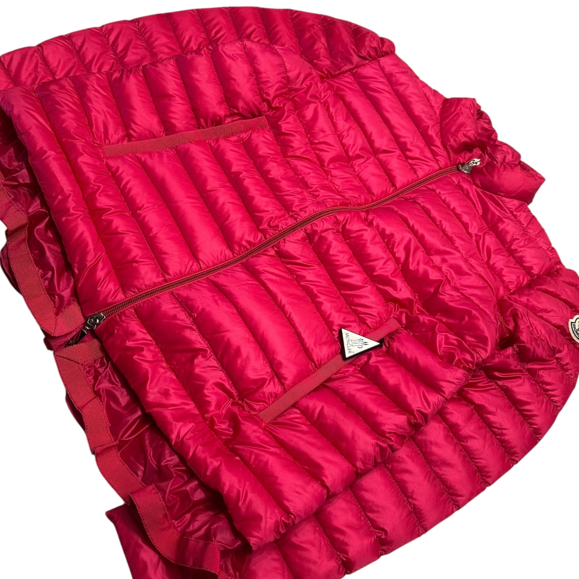 MONCLER(モンクレール) AMITA  Layered light down jacket with ruffled hem 裾フリル レイヤード調 ライトダウン ジャケット 3 ピンク 国内代理店タグ無