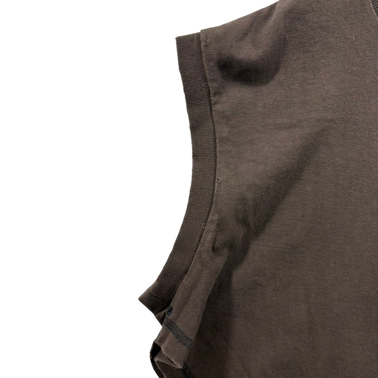 NUMBER (N)INE(ナンバーナイン) Night Crawler Distressed Asymmetrical Sleeveless T-Shirt ダメージ加工 アシンメトリー ノースリーブ Tシャツ 3(M) ブラウン 通称：エミリー期