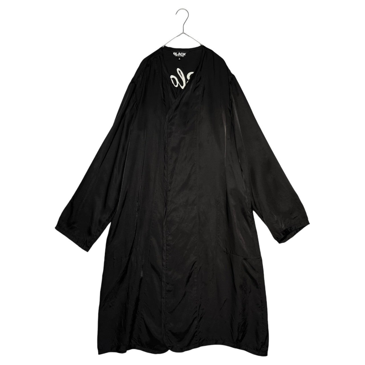 BLACK COMME des GARCONS(ブラックコムデギャルソン) 21SS Product washing back embroidery long liner coat 製品洗いバック刺繍ロングライナーコート 1G-C005 S ブラック AD2020