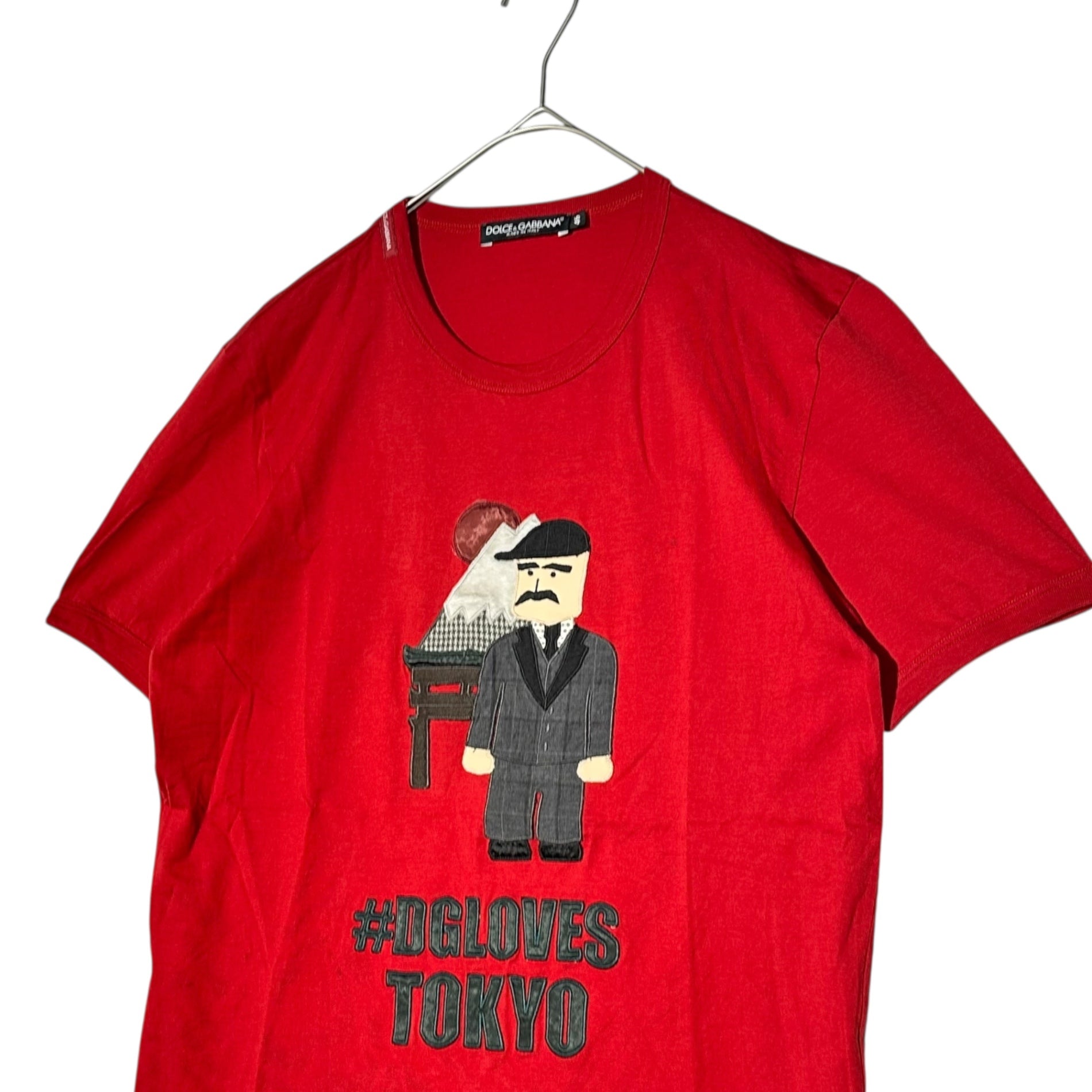 DOLCE&GABBANA(ドルチェ&ガッバーナドルガバ) Japan Patch T-shirt ジャパン ワッペン Tシャツ 46(S) レッド