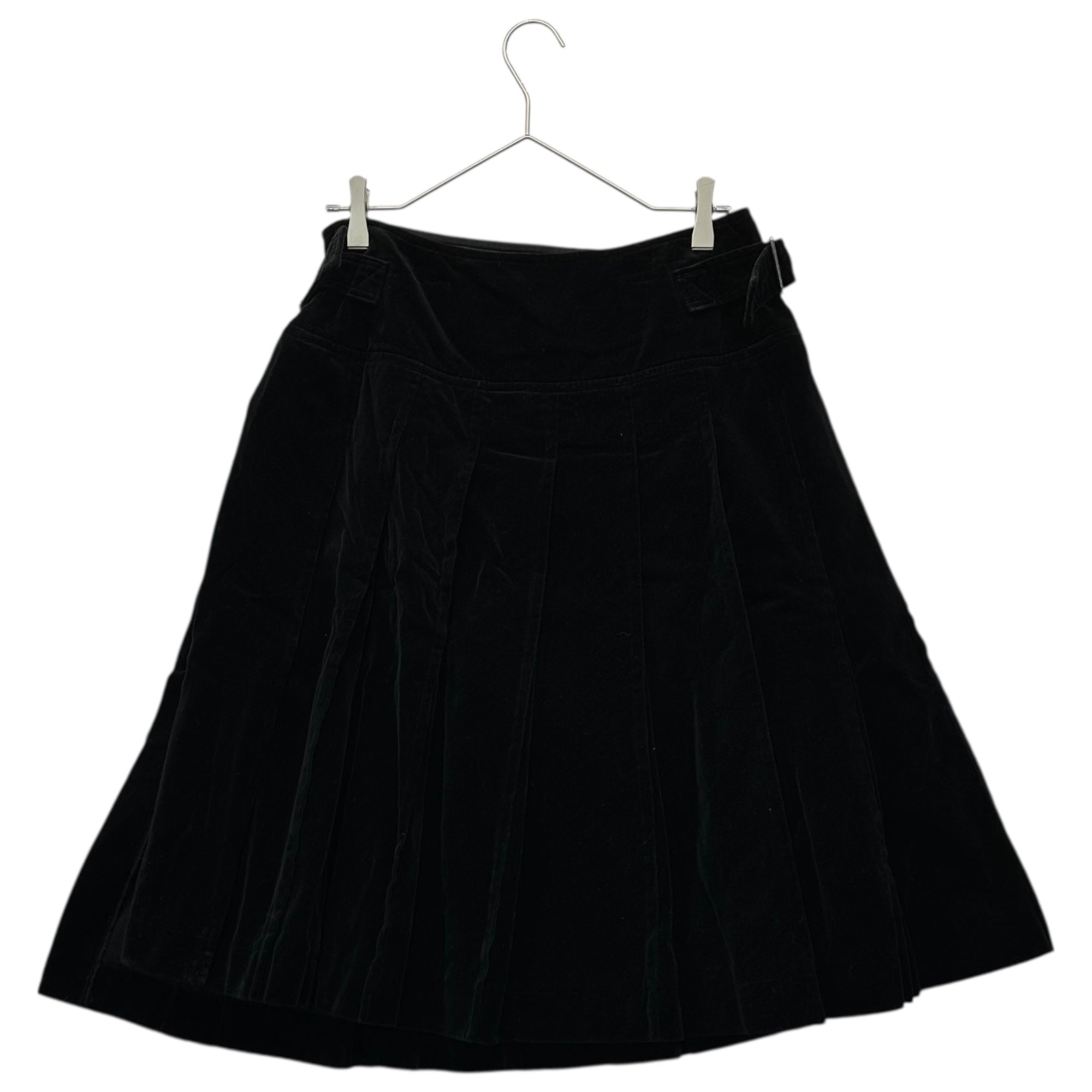 tricot COMME des GARCONS(トリココムデギャルソン) 08AW Product-dyed Velour Waist Belt Skirt 製品染め ベロア ウエストベルト スカート TB-S007 M ブラック AD2008