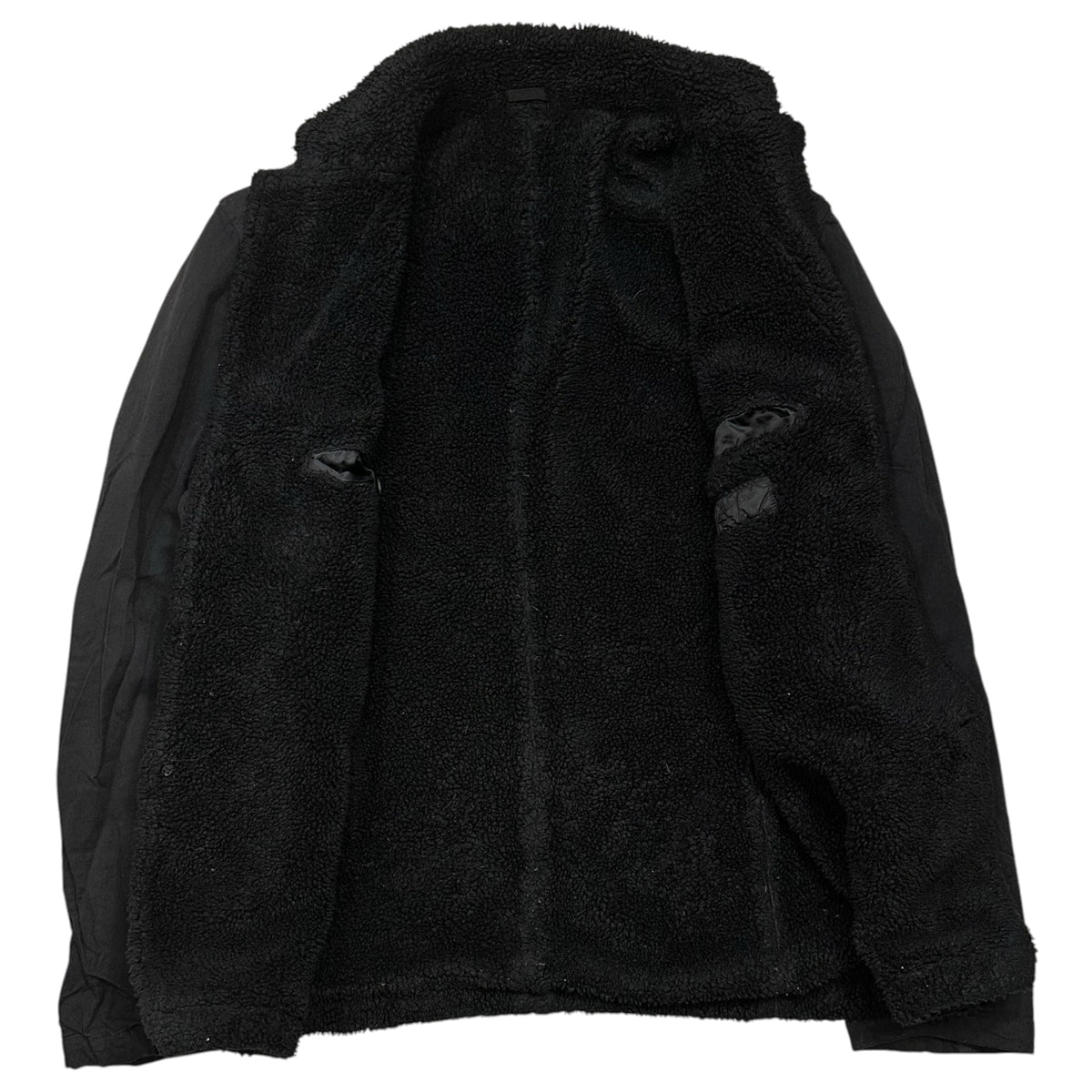 COMME des GARCONS HOMME(コムデギャルソンオム) 2005AW Piece-Dyed Faux Fur-Lined Jacket 製品染め 内ボア ジャケット HP-J049 L ブラック AD2005 00s アーカイブ