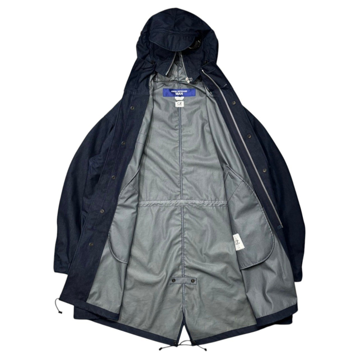 C.P.COMPANY×JUNYA WATANABE MAN(シーピーカンパニー×ジュンヤワタナベマン) 2024SS Cotton Denim Laminated 3-Layer W-Name Coat 綿デニムラミネート3層 コート C.P. Company Wネーム WM-C007 S インディゴ AD2023