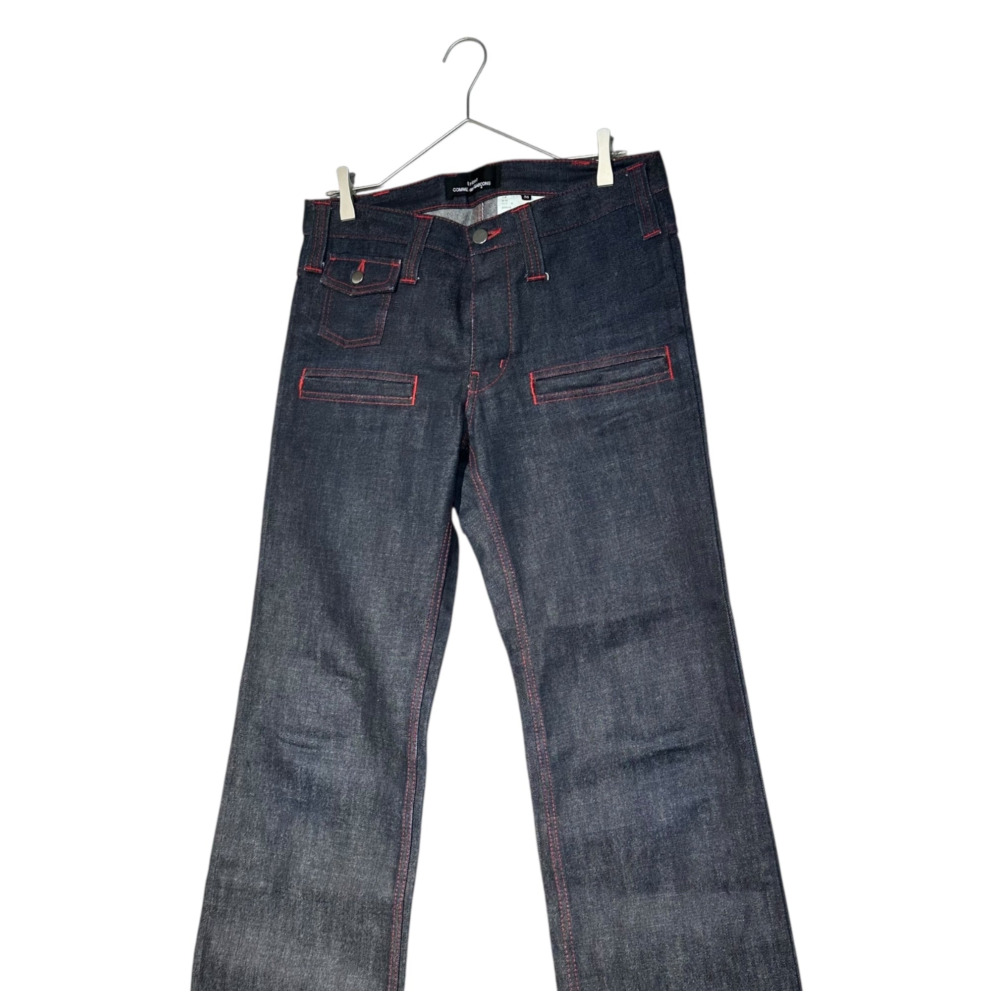 tricot COMME des GARCONS(トリココムデギャルソン) 08SS Red Stitch Straight Denim Pants レッドステッチ ストレート デニム パンツ TA-P031 M インディゴ×レッド AD2007