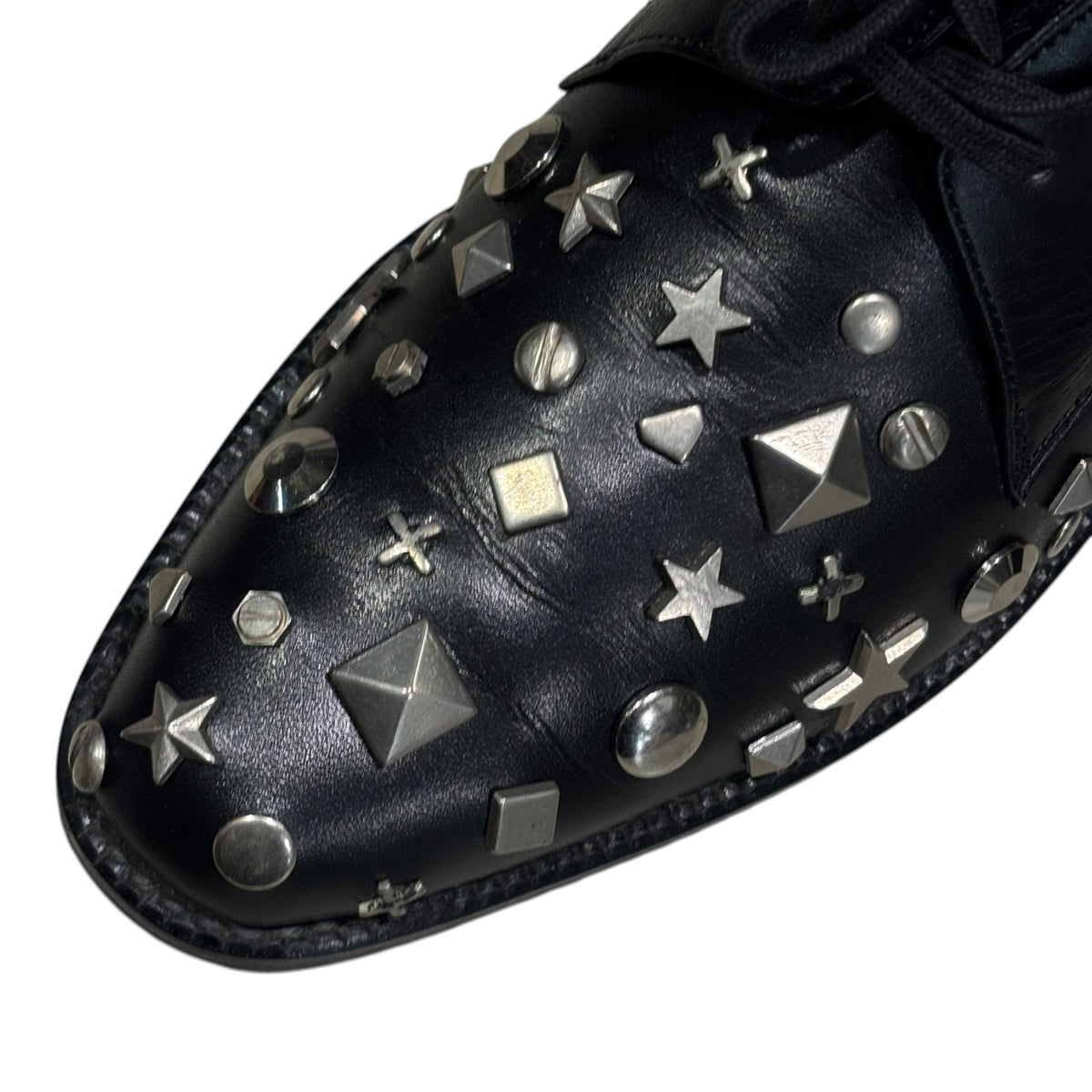 COMME des GARCONS(コムデギャルソン) Mixed-Stud Leather Shoes ミックス スタッズ レザー シューズ 22cm ブラック×シルバー アーカイブ