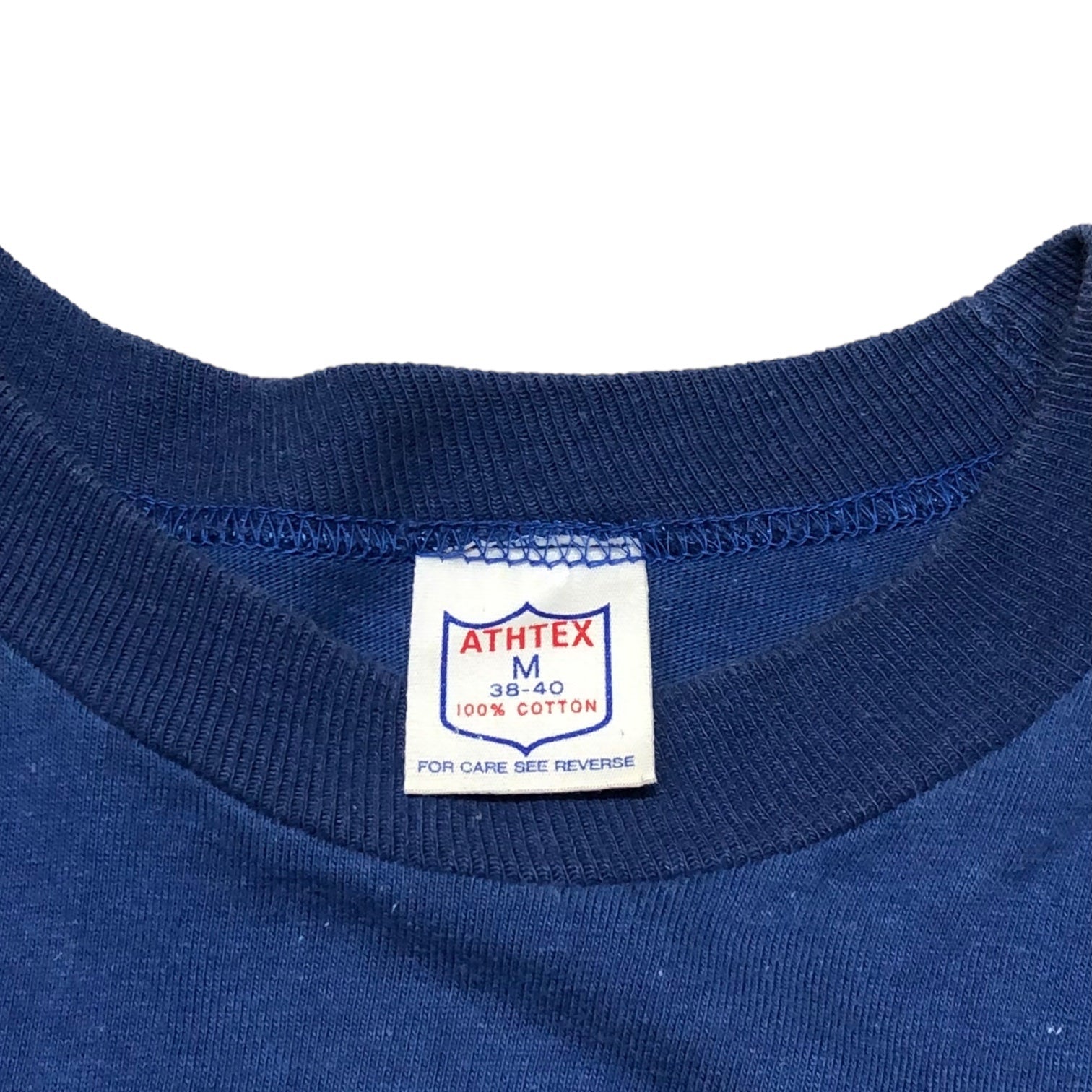 adidas(アディダス) 70's ~ 80’s ATHTEX ボディ "adidas" logo T-shirt ヴィンテージ Tシャツ 稀少品 M ネイビー  70年代～80年代