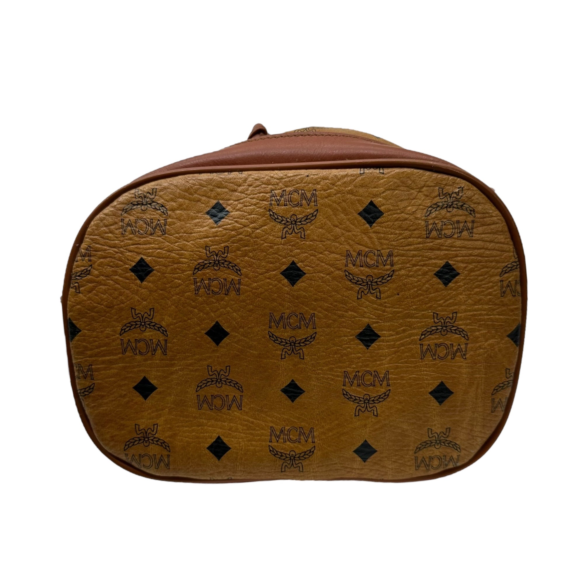 MCM(エムシーエム) Logo drawstring shoulder bag ロゴ 巾着 ショルダー バッグ ブラウン ririジップ
