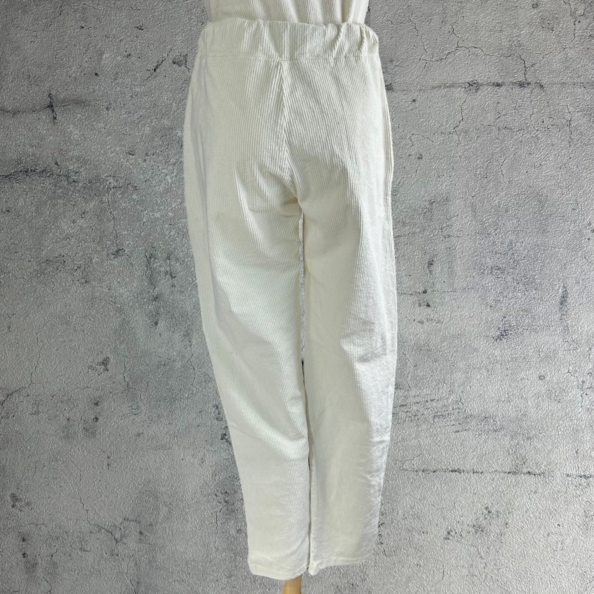 Euro vintage(ヨーロッパヴィンテージ) white corduroy relax pants ホワイトコーデュロイ素材のリラックスパンツ 表記無し(M程度) ホワイト