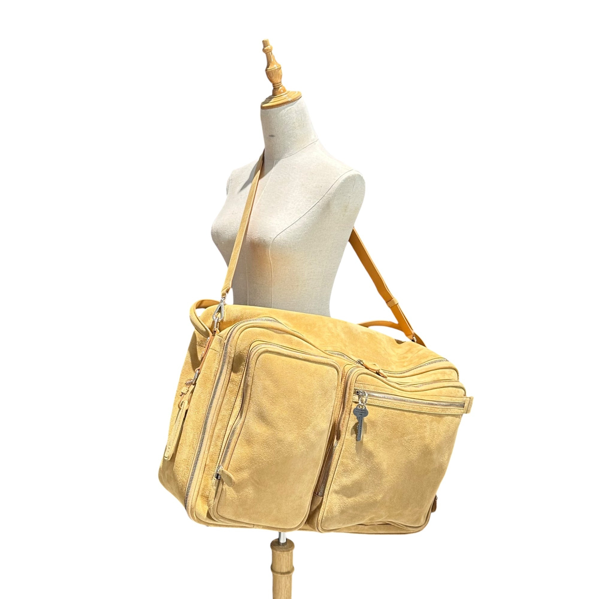 Acne Studios(アクネストゥディオズ) Camero Hotel Suede カメロ ホテル スウェード A10486- ベージュ ショルダー バッグ ボストン 旅行