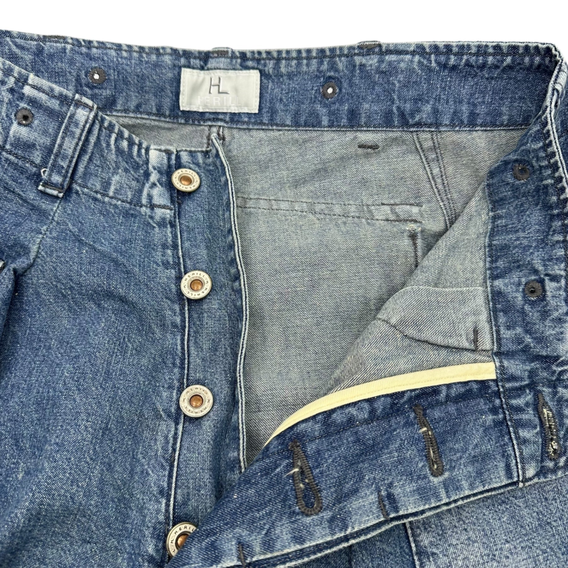 HERILL(ヘリル) Nepdenim M44 Trousers ネップデニム M44 トラウザーズ 23-030-HL-8080-1 1 ライトインディゴ ワイド カーゴ パンツ