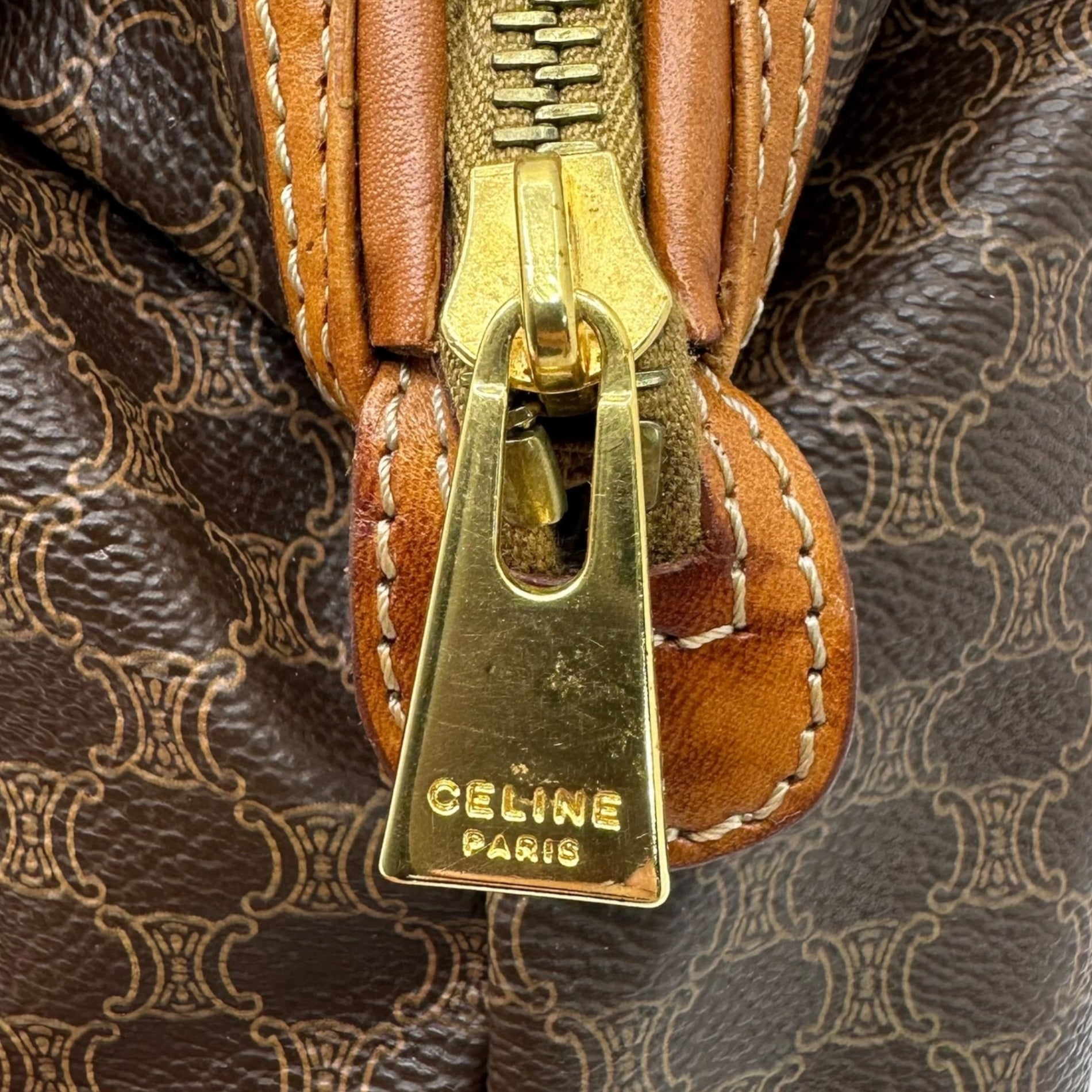 CELINE(セリーヌ) Macadam Pattern Cosmetic Pouch マカダム柄 コスメ ポーチ ブラウン OLD オールド