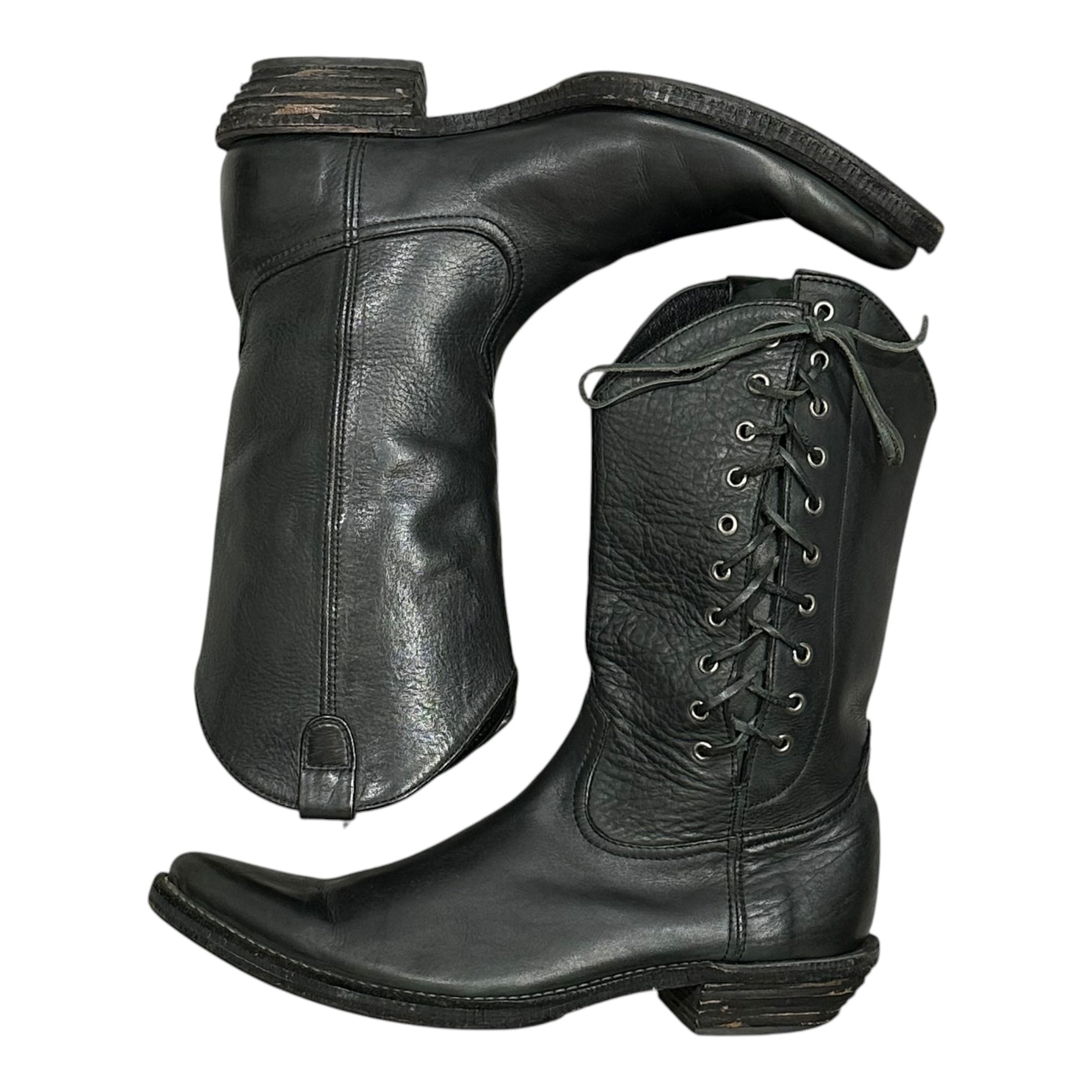 NUMBER (N)INE(ナンバーナイン) 2005SS NIGHT CRAWLER Period Side Lace-Up Pecos Boots  S05-NF005B 8 ブラック 05年 宮下貴裕 本人期