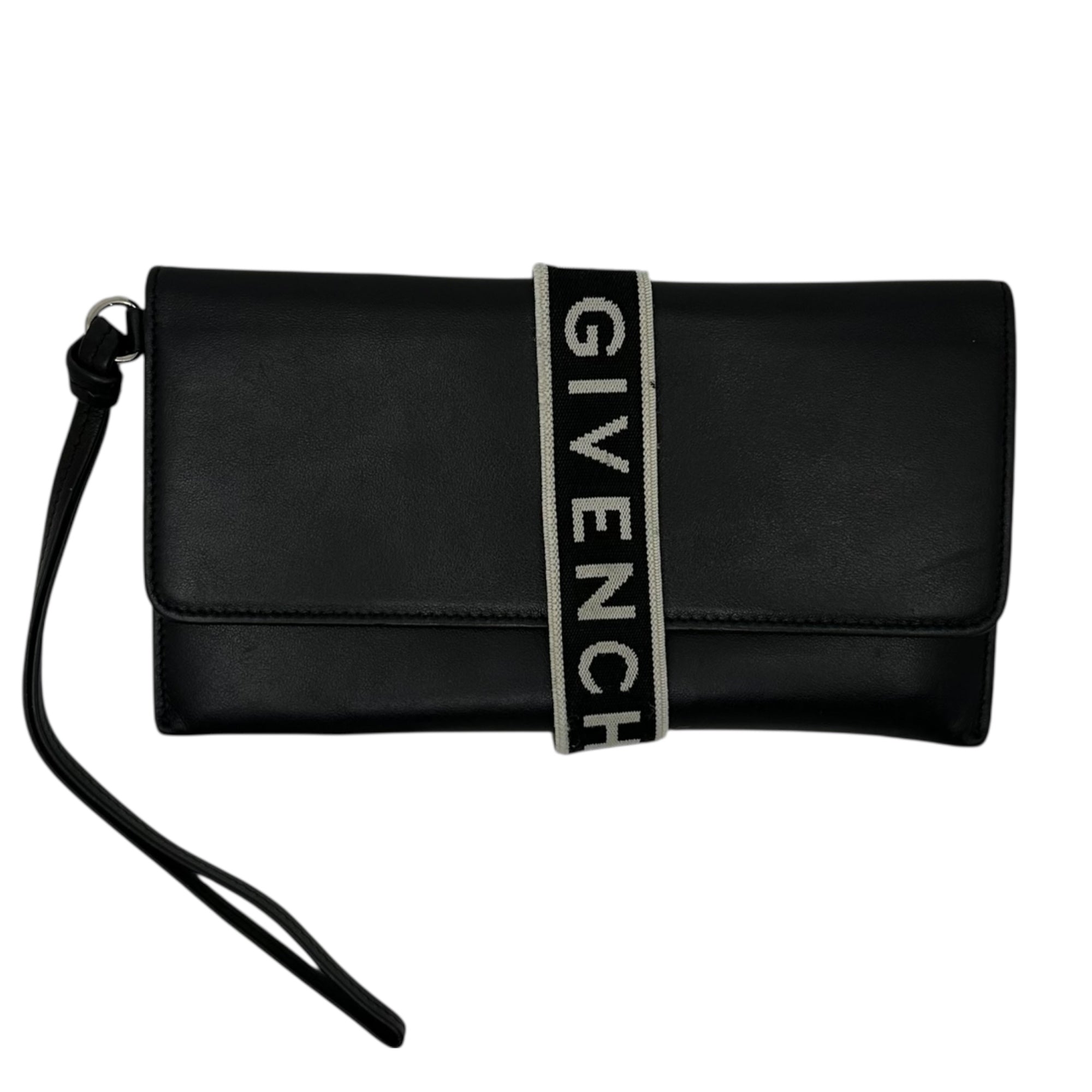 GIVENCHY(ジバンシィ) URBAN Clutch bag アーバン ロゴ バンド レザー クラッチ バッグ BB605HB0CQ 001 ブラック ウォレット 長財布