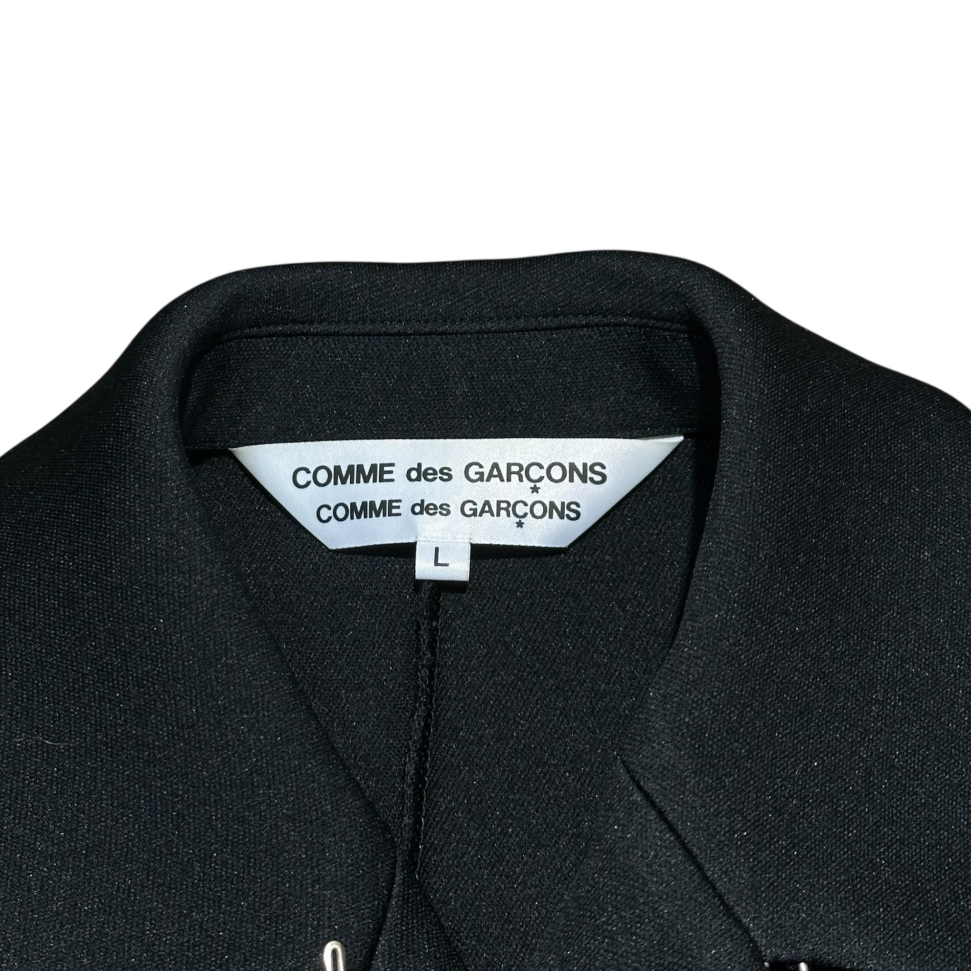 COMME des GARCONS COMME des GARCONS(コムデギャルソンコムデギャルソン) 12SS Back Design Seam Polyester Rider Jacket バック デザイン シーム ポリエステル ライダース ジャケット RI-J026 L ブラック AD2011