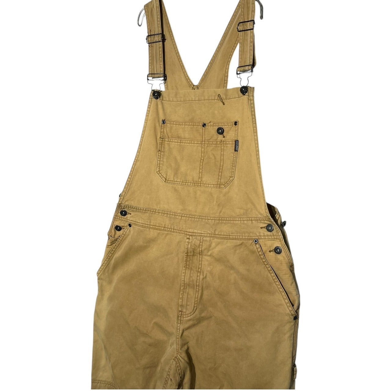 STUSSY(ステューシー) Distressed double knee overalls ユーズド加工 ダブルニー オーバーオール M ブラウン