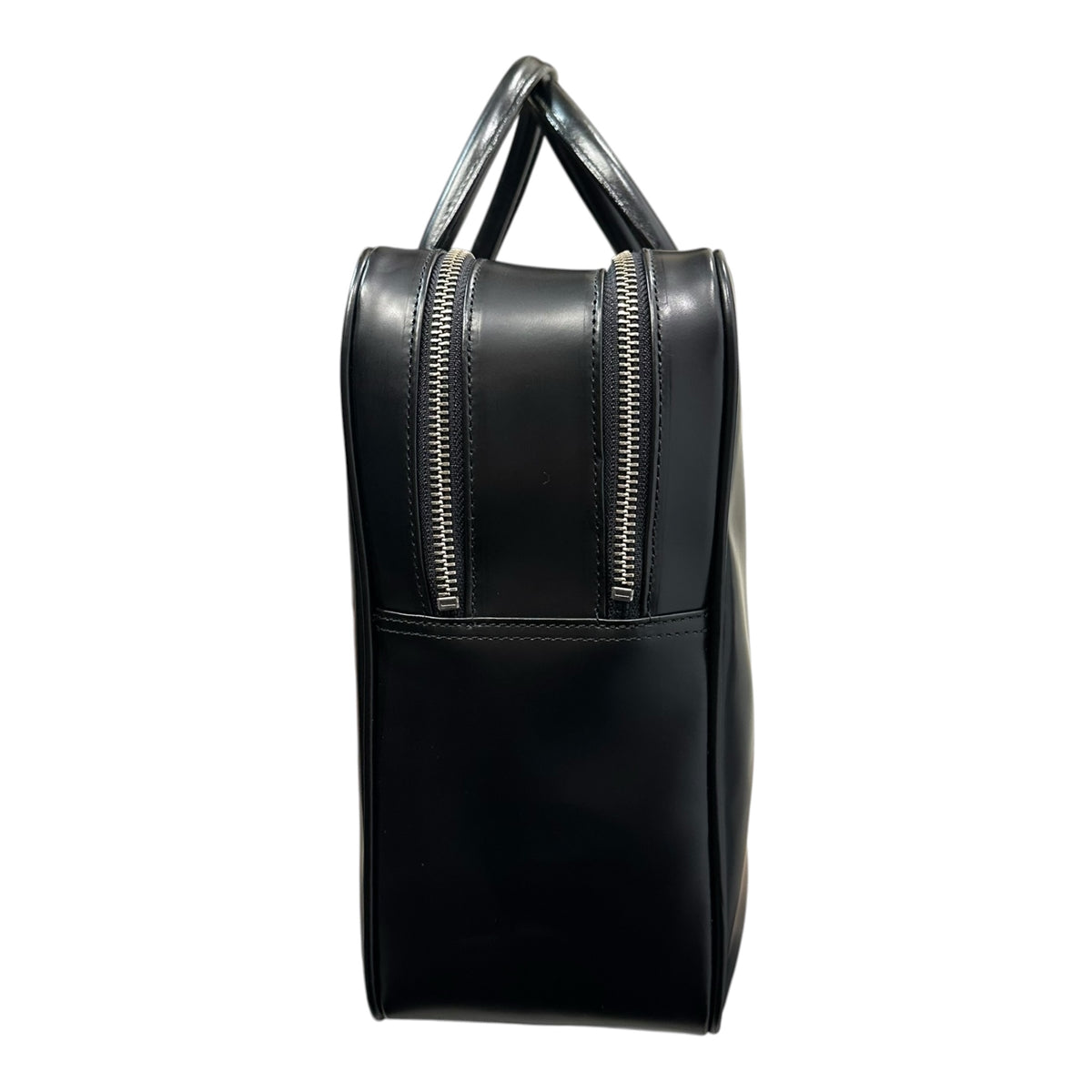 Katsuyuki Yoshida for COMME des GARCONS(カツユキヨシダフォーコムデギャルソン) 1990's~2000's Aoyama Original Steer Bag 青山オリジナル ステア バッグ ラージ 4 ブラック スクエア レザー ハンド トート ダブルジップ 初期型