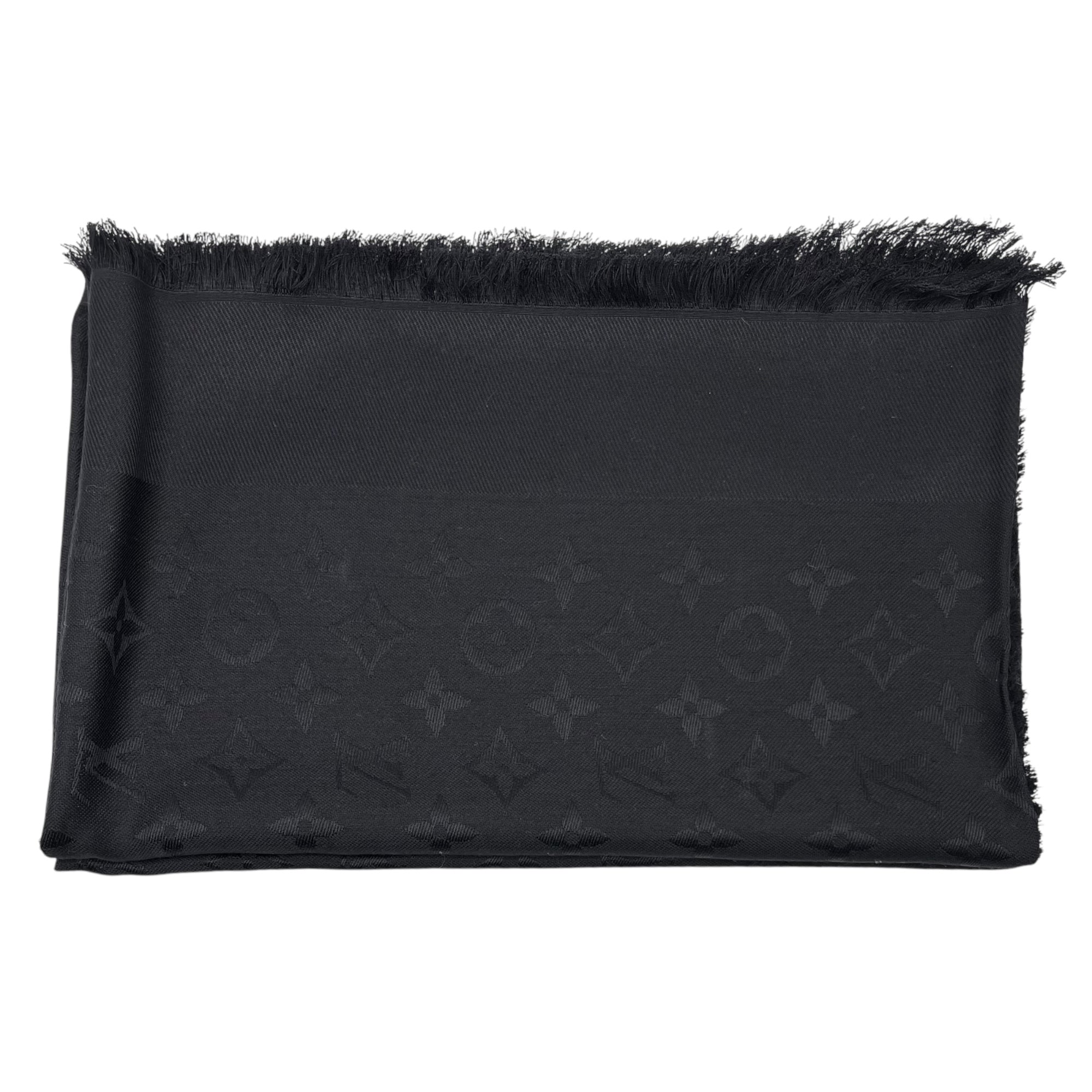 LOUIS VUITTON(ルイヴィトン) Shawl monogram ショール･モノグラム M71329 ブラック ストール シルク スカーフ 箱付