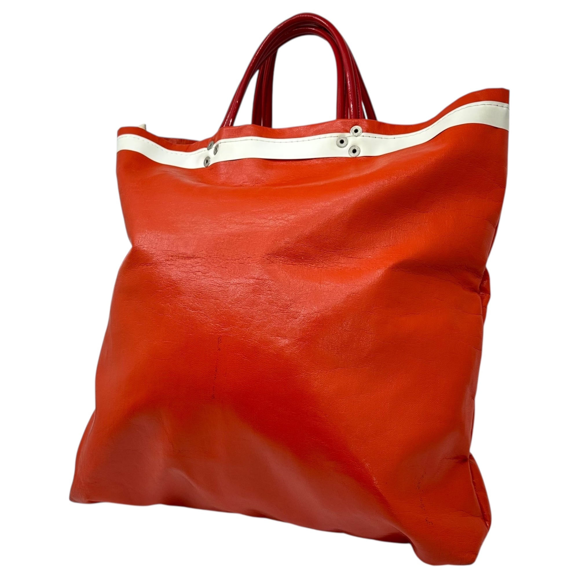 tricot COMME des GARCONS(トリココムデギャルソン) 4 Handle Eco Leather Tote Bag エコ レザー トート バッグ TG-K 202 オレンジ×ホワイト