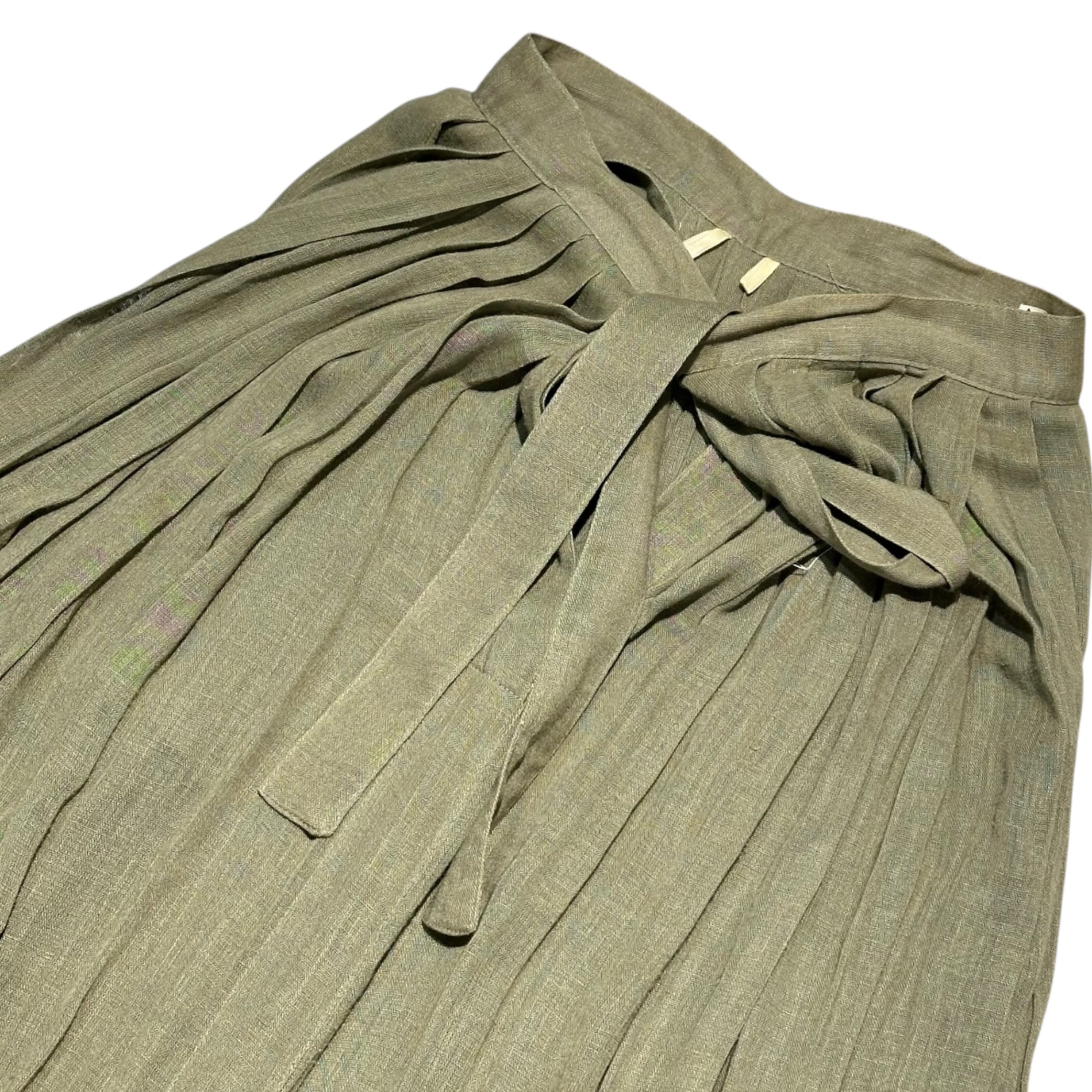 ISSEY MIYAKE(イッセイミヤケ) 70's Vintage Pleated Long Wrap Skirt 70年代 ヴィンテージ プリーツ 巻き スカート JL52039 9号(M~L程度) ベージュ 初期 筆タグ