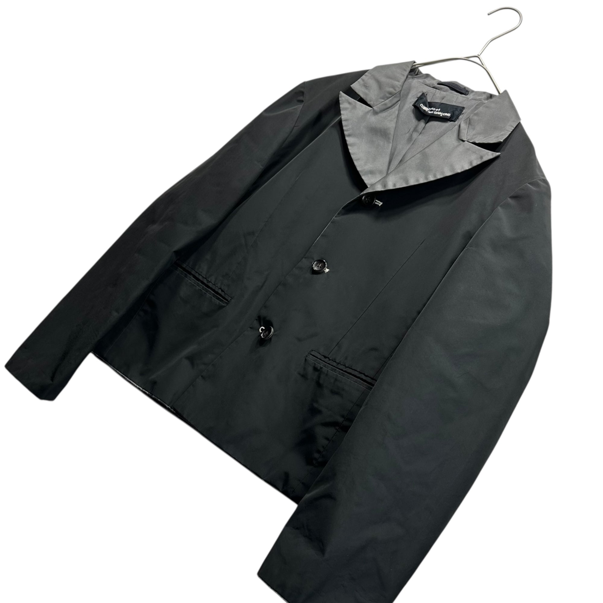 tricot COMME des GARCONS(トリココムデギャルソン) 99SS Big Collar Short Length Polyester Jacket ビッグカラー ショートレングス ポリエステル ジャケット TJ-100040 FREE ブラック AD1998
