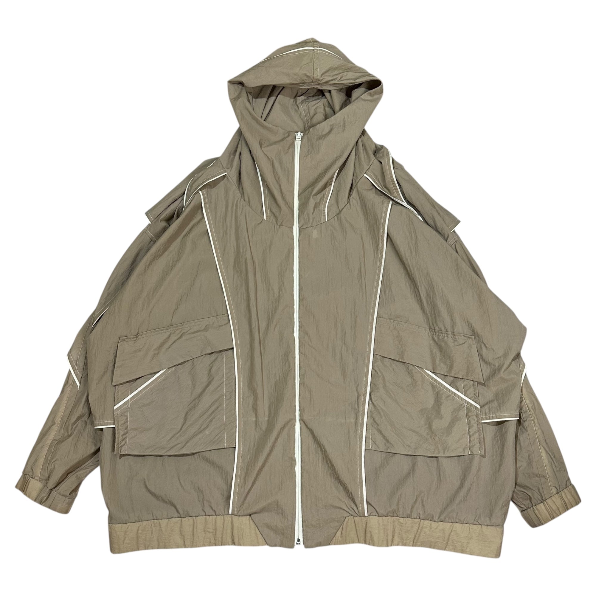 BALMUNG (バルムング) Layered High Neck Big Hoodie 重ね ハイネック ビッグ パーカー FREE アイボリー ブランドアイコンデザイン