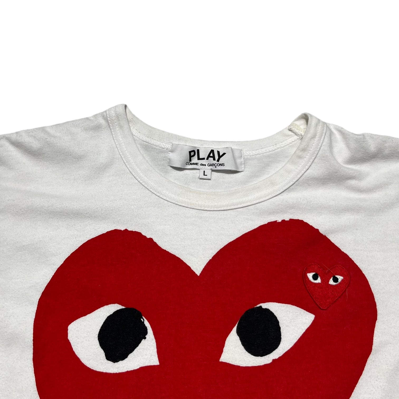 PLAY COMME des GARCONS(プレイコムデギャルソン) 07's OLD LOGO T-SHIRT オールド ロゴ Tシャツ AD2007 L ホワイト×レッド