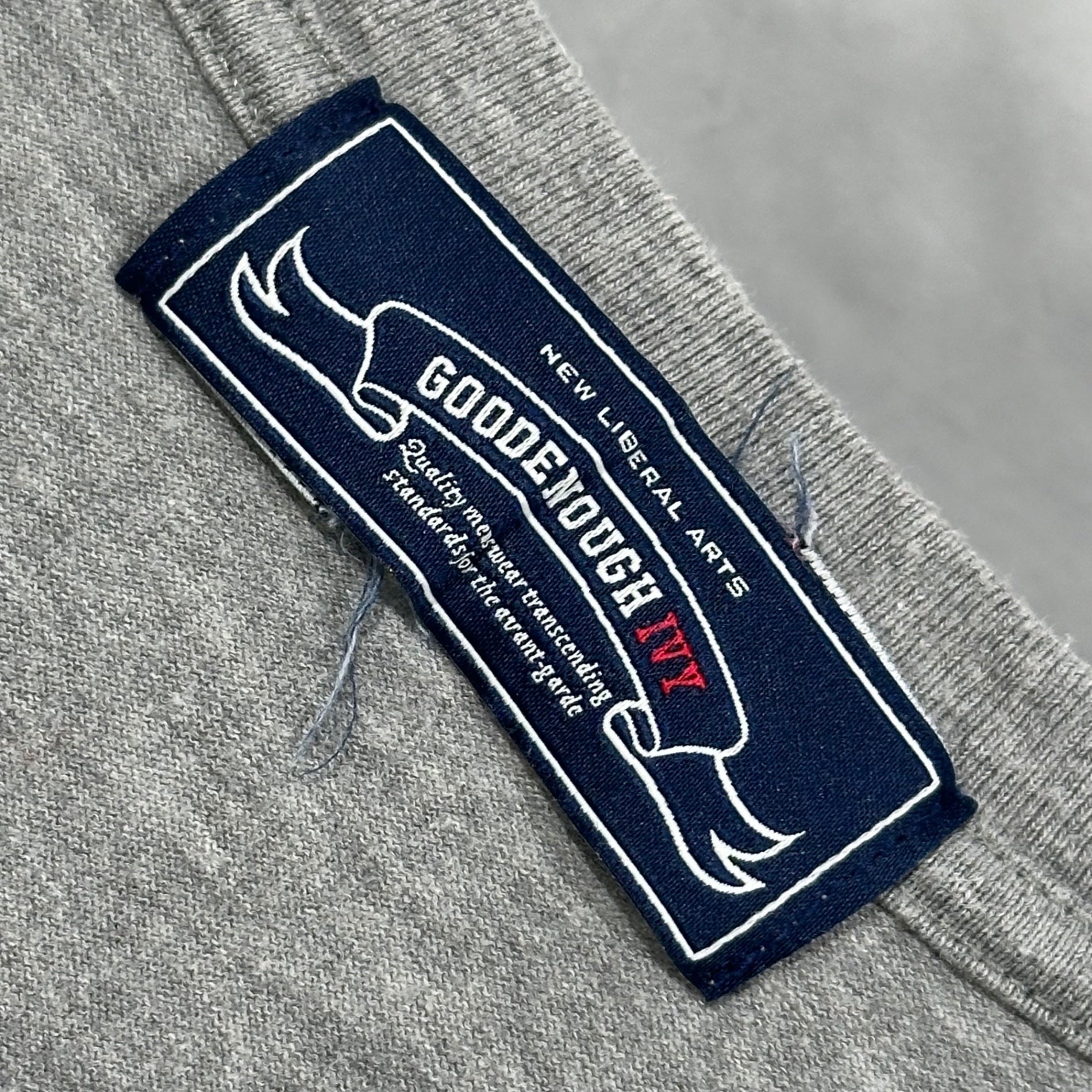 GOODENOUGH IVY(グッドイナフアイビー) College Logo Print S/S T-Shirt カレッジ ロゴ プリント 半袖 Tシャツ L グレー×ホワイト